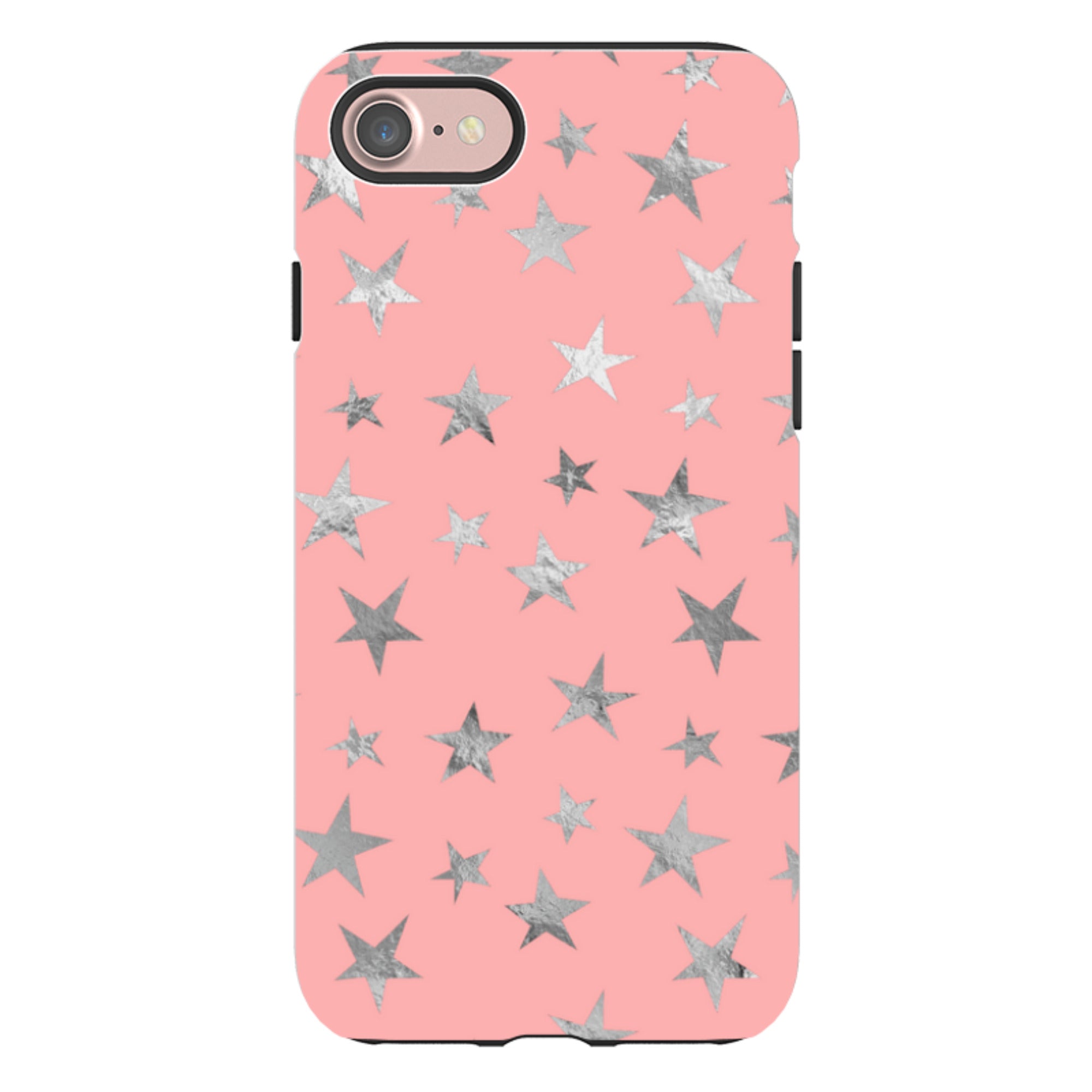 iPhone Tough Case - Pink and Silver Stars