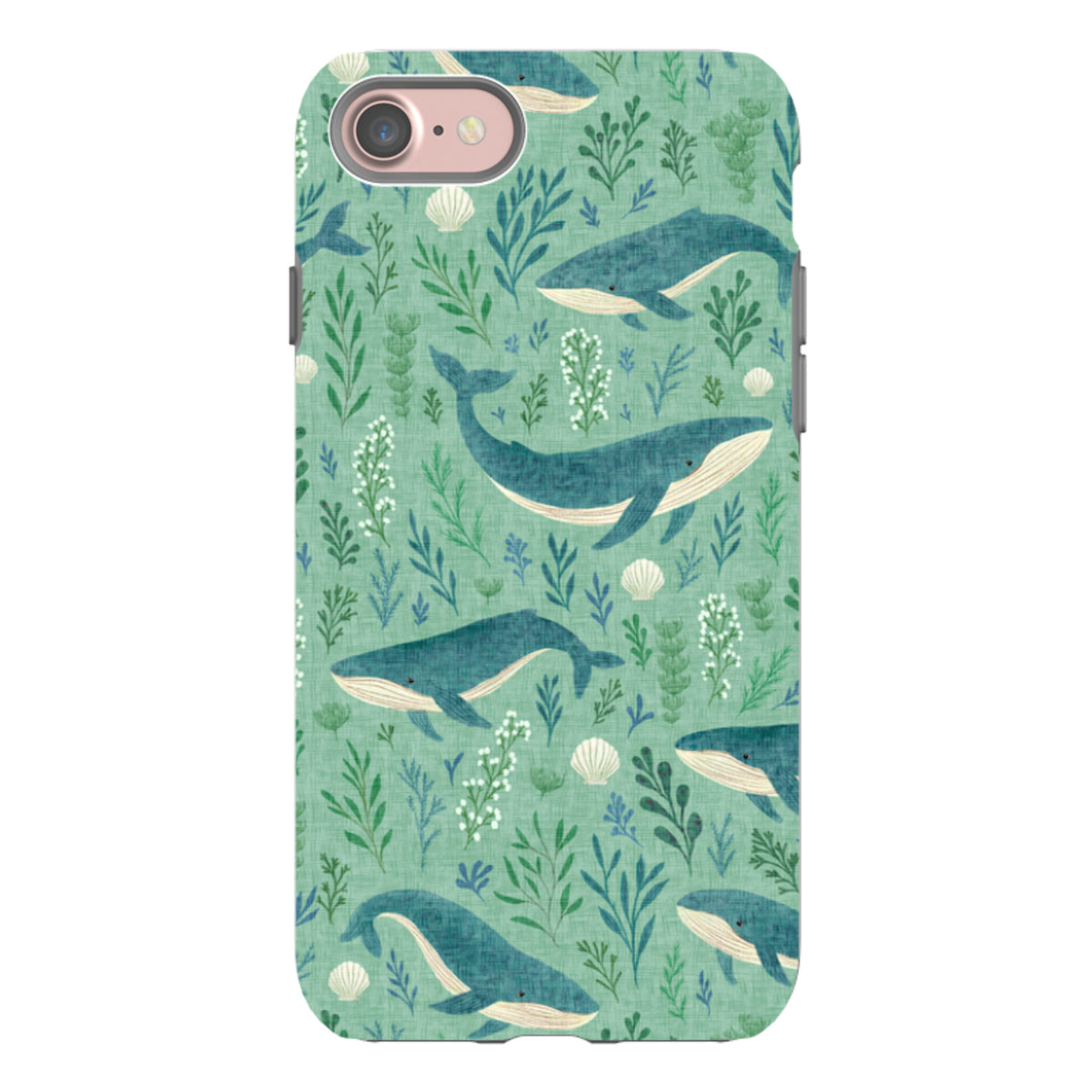 iPhone Tough Case - Whale garden blue By Katherine Quinn