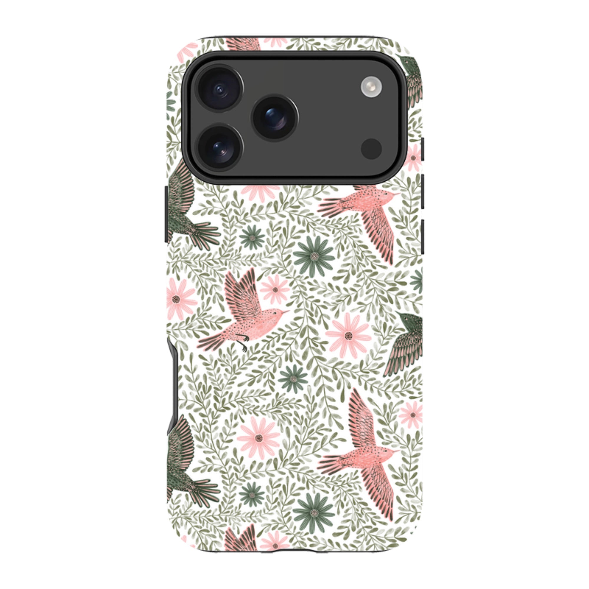 iPhone Tough Case - Bird Pattern Green By Lee Foster Wilson