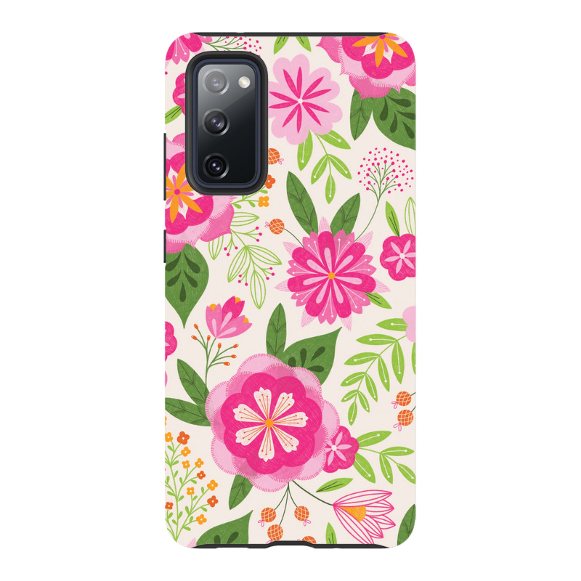 Samsung Tough Case - Big Bold Blooms Ivory By Jenny Zemanek