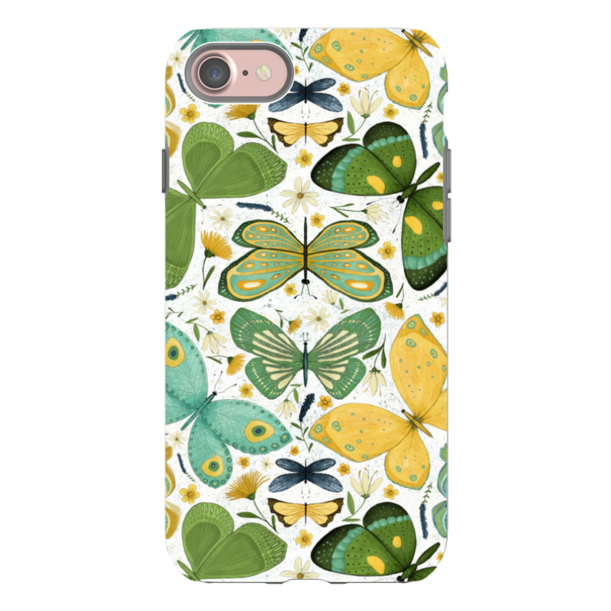 iPhone Tough Case - Green Butterflies By Maja Lindberg