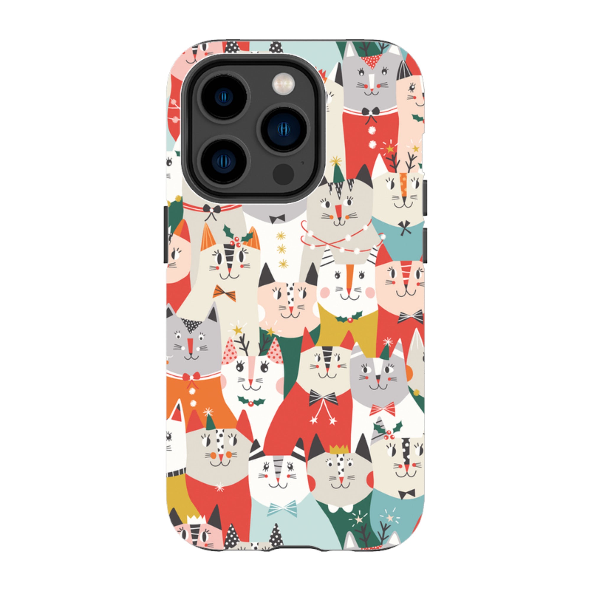 iPhone Tough Case - Christmas Cats By Ali Brookes