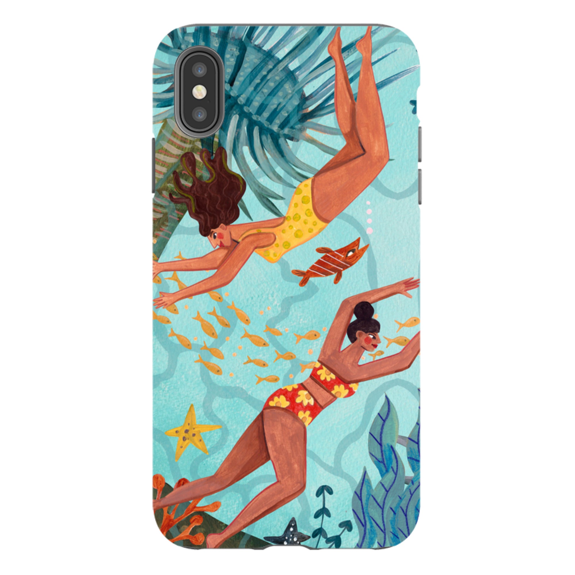 iPhone Tough Case - Swimming By Caroline Bonne Muller