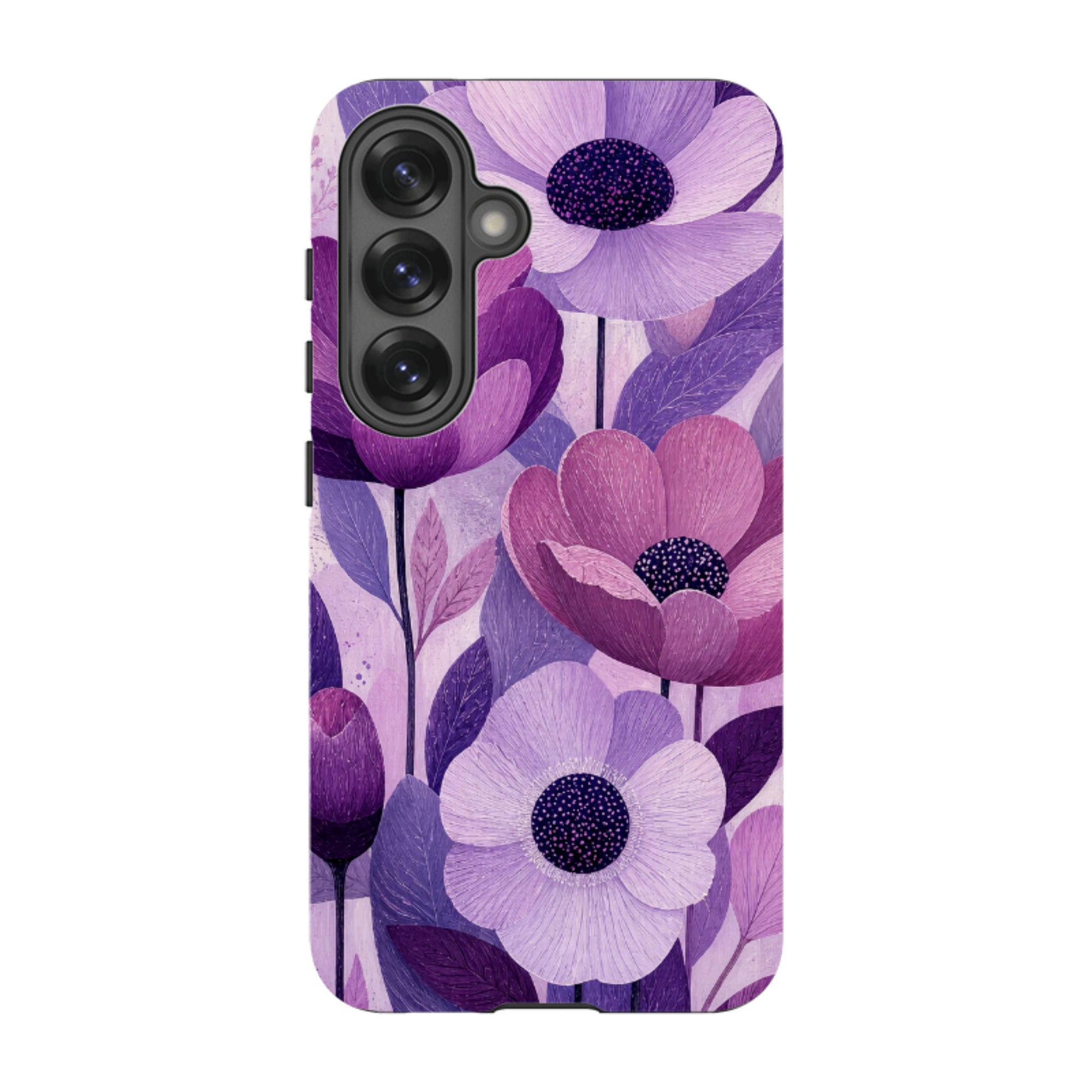 Samsung Tough Case - Purple Woodgrain Floral