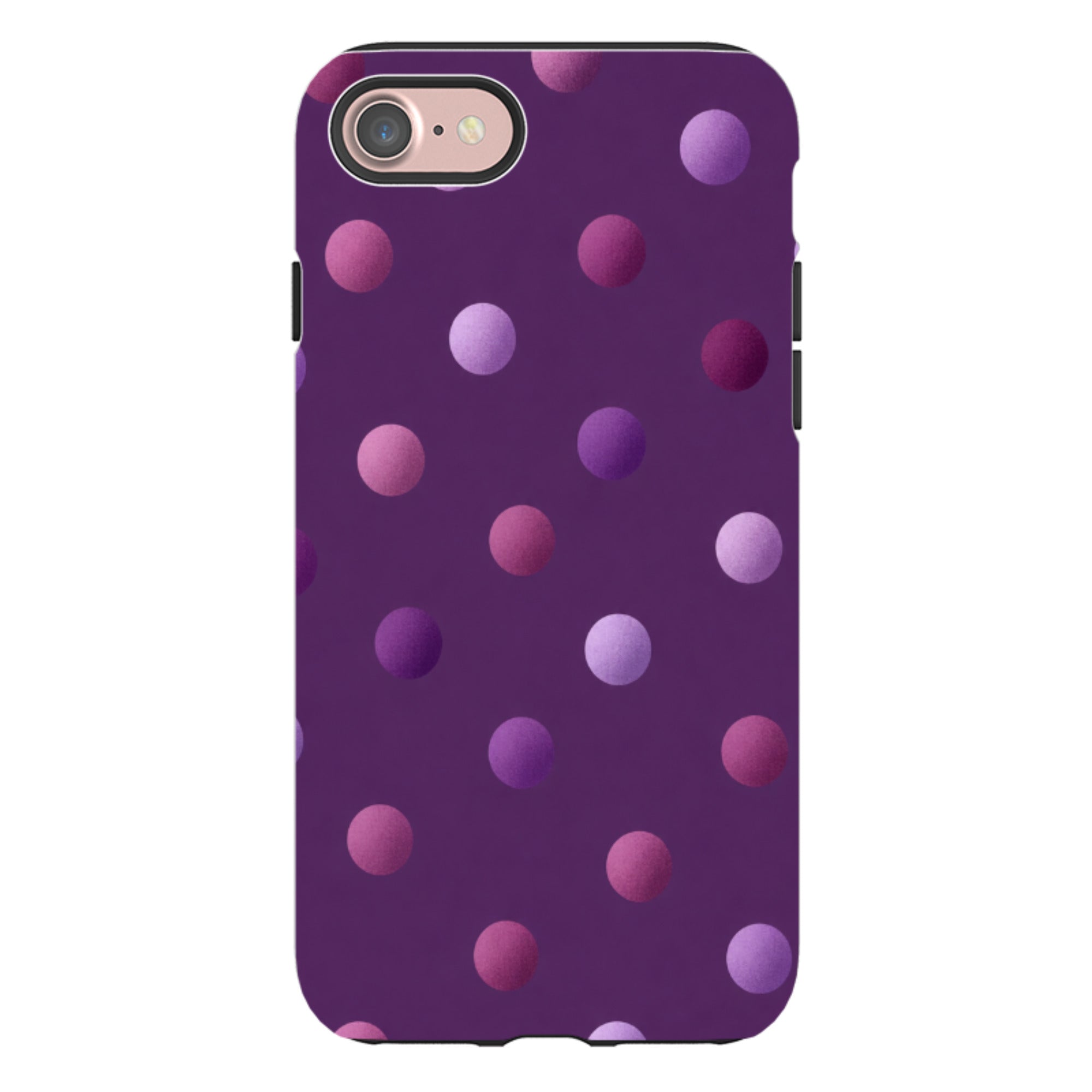 iPhone Tough Case - Purple Polka Dot