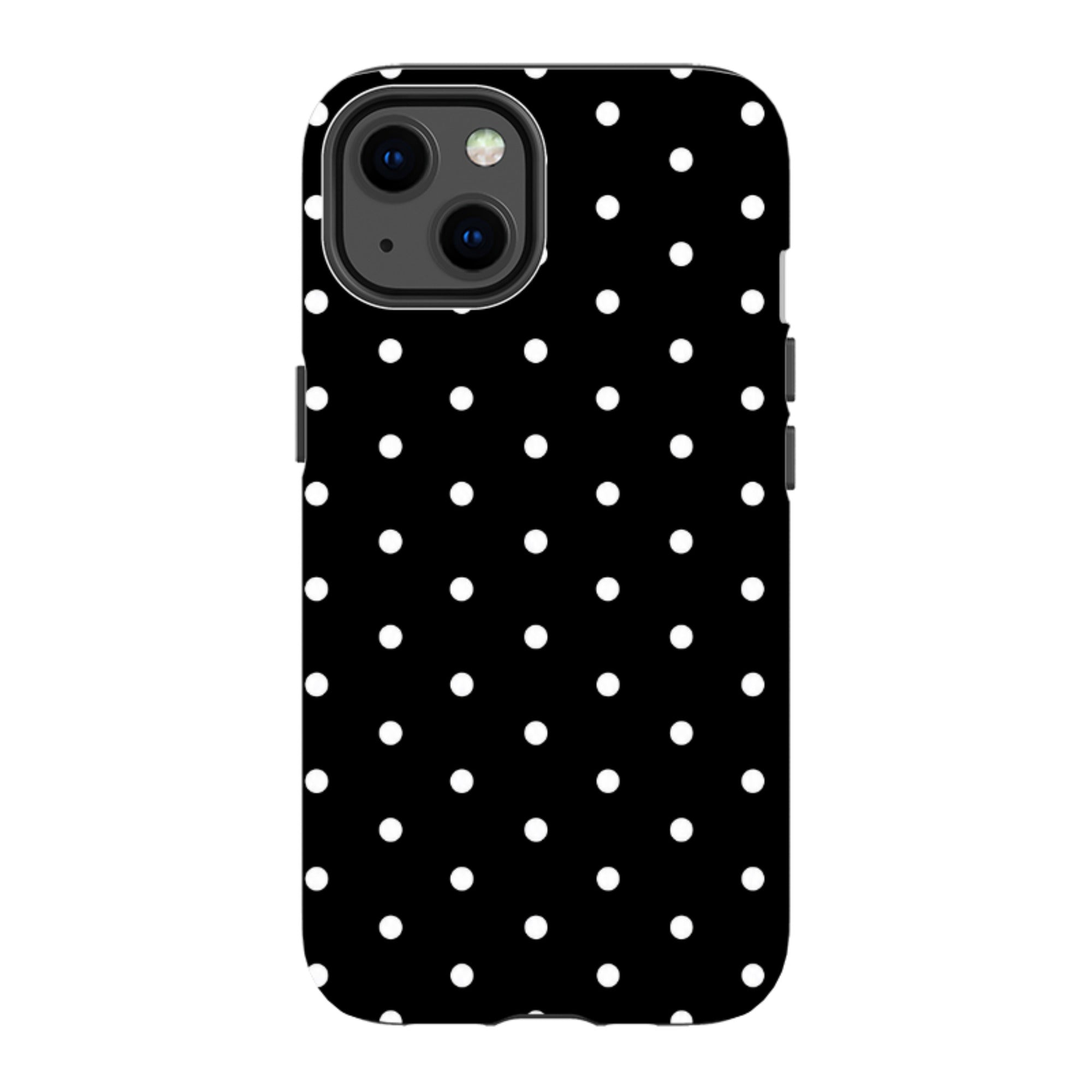 iPhone Tough Case - Black & White Polka Dot