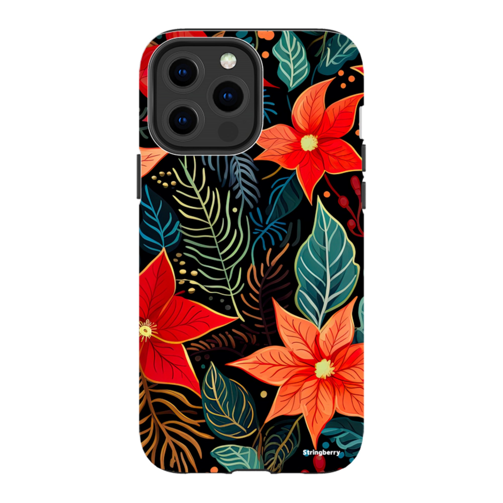 iPhone Tough Case - Red Winter Floral