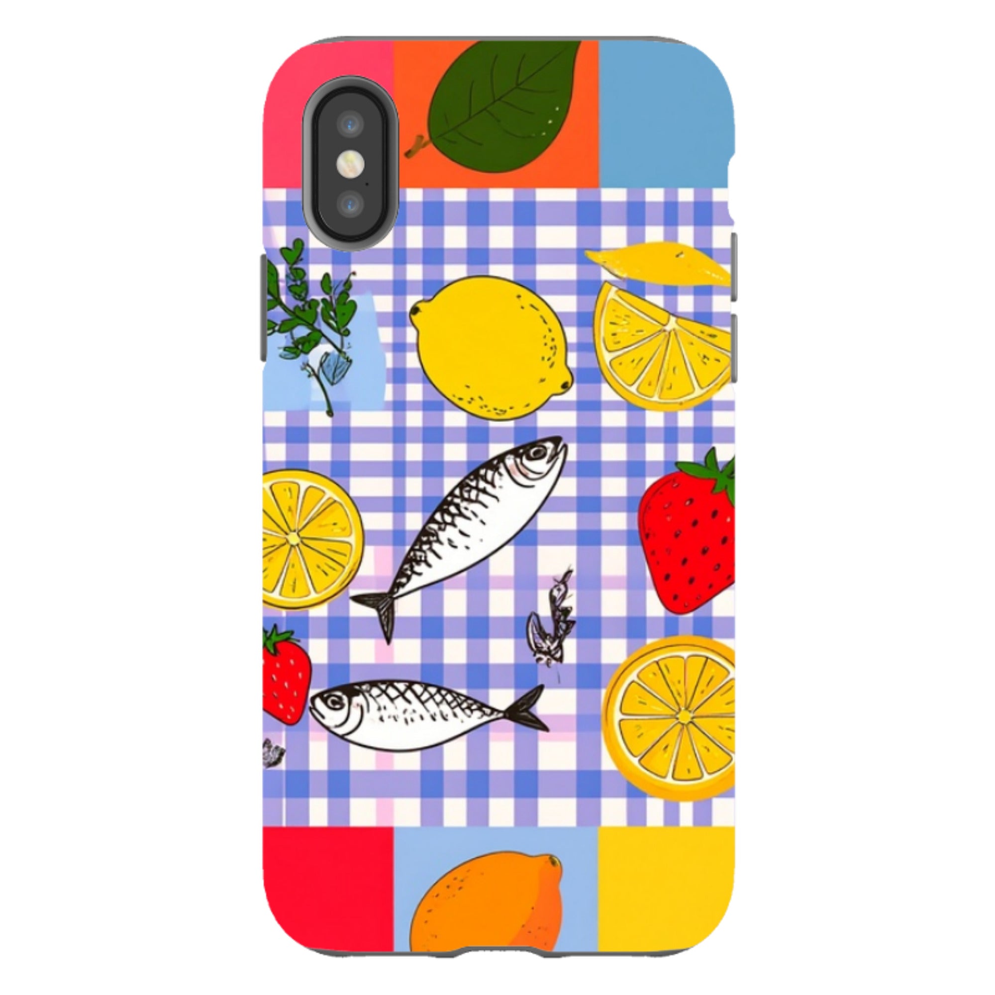 iPhone Tough Case - Sardines and Checks
