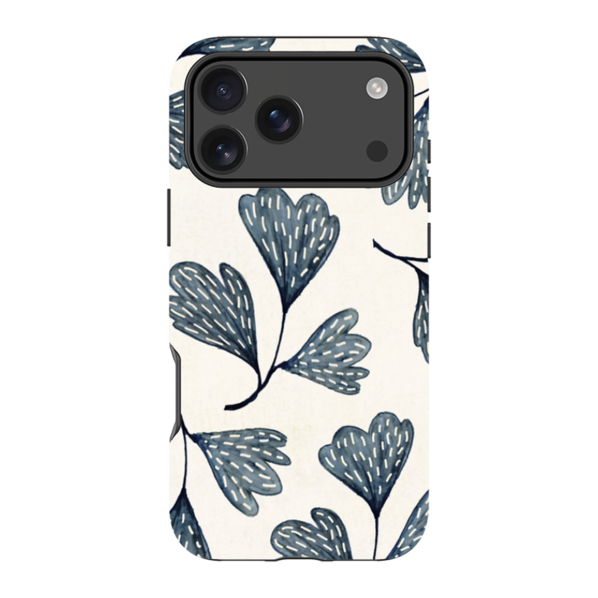 iPhone Tough Case - Indigo Leaves By Katherine Quinn