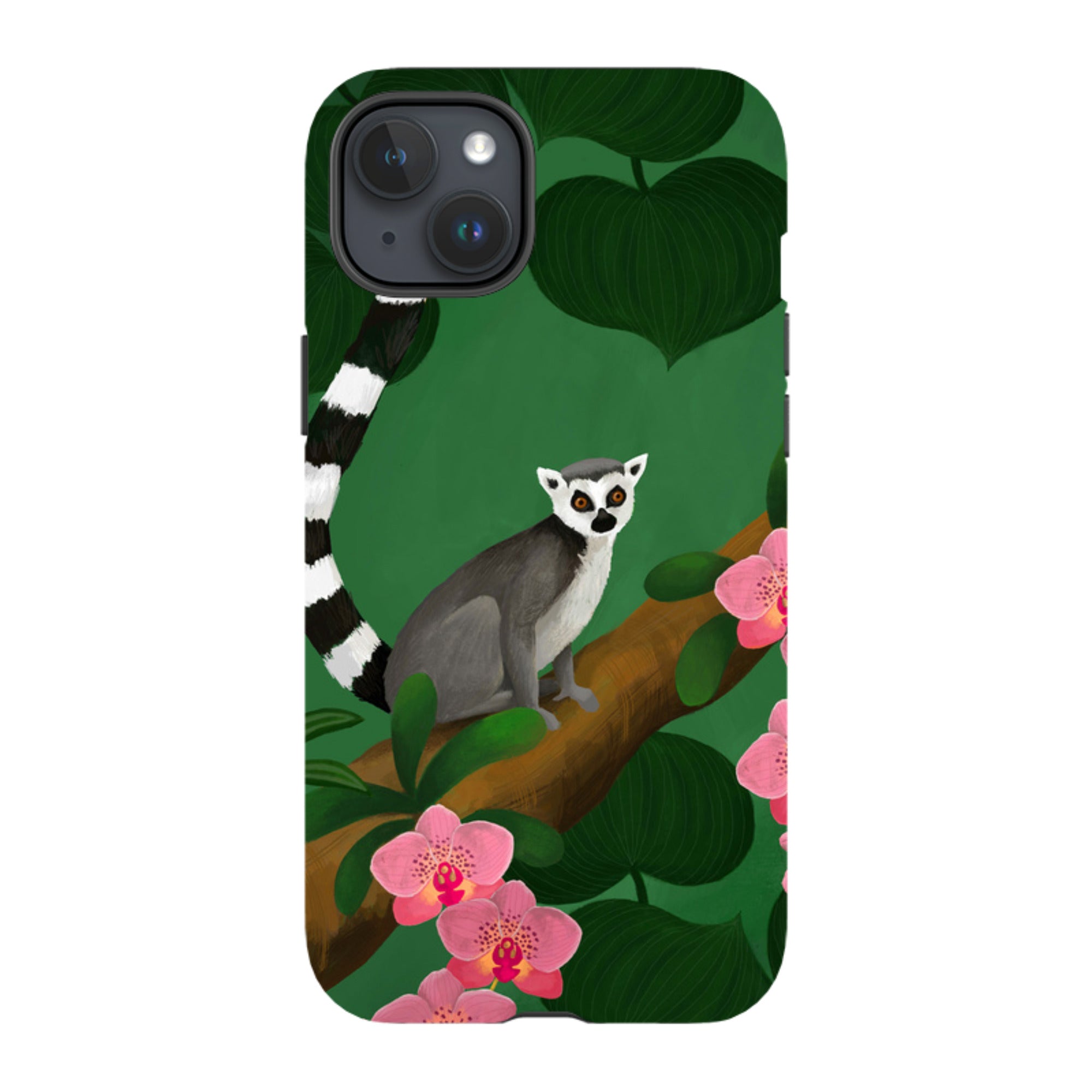 iPhone Tough Case - Lemur And Orchids By Bex Parkin