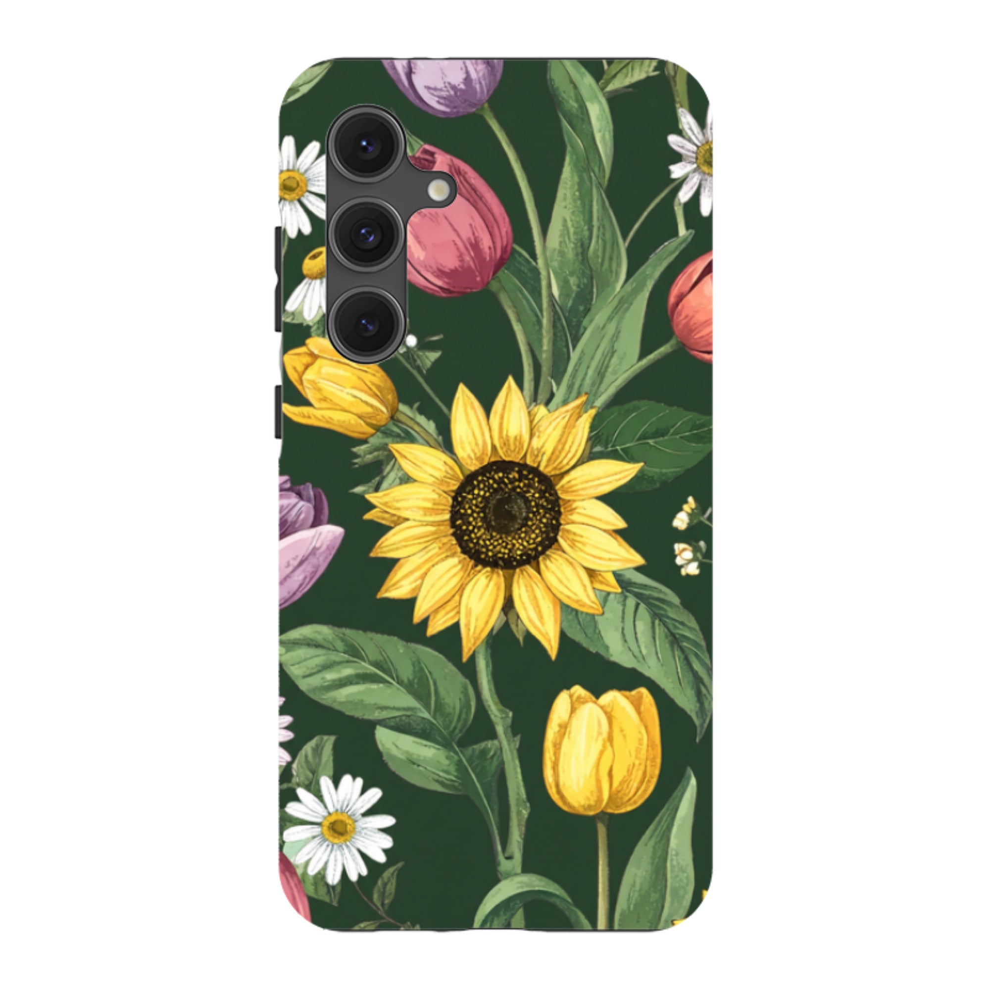 Samsung Tough  Case - Green Sunflowers