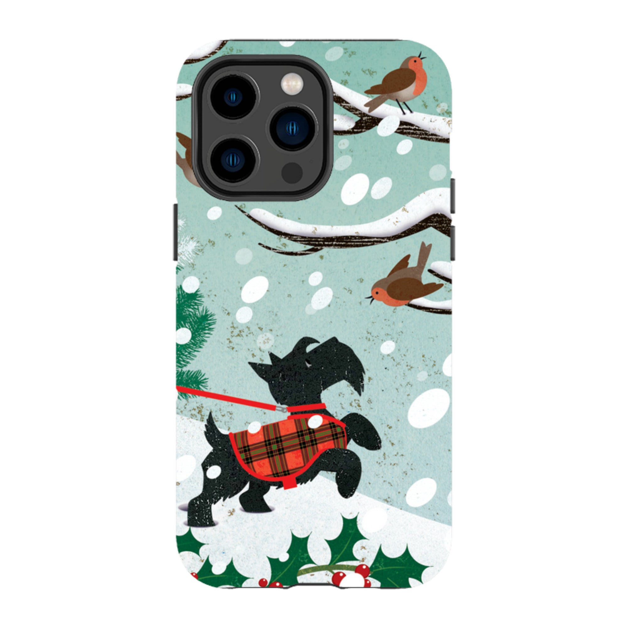 iPhone Tough Case - Scottie in Snow By Liane Payne