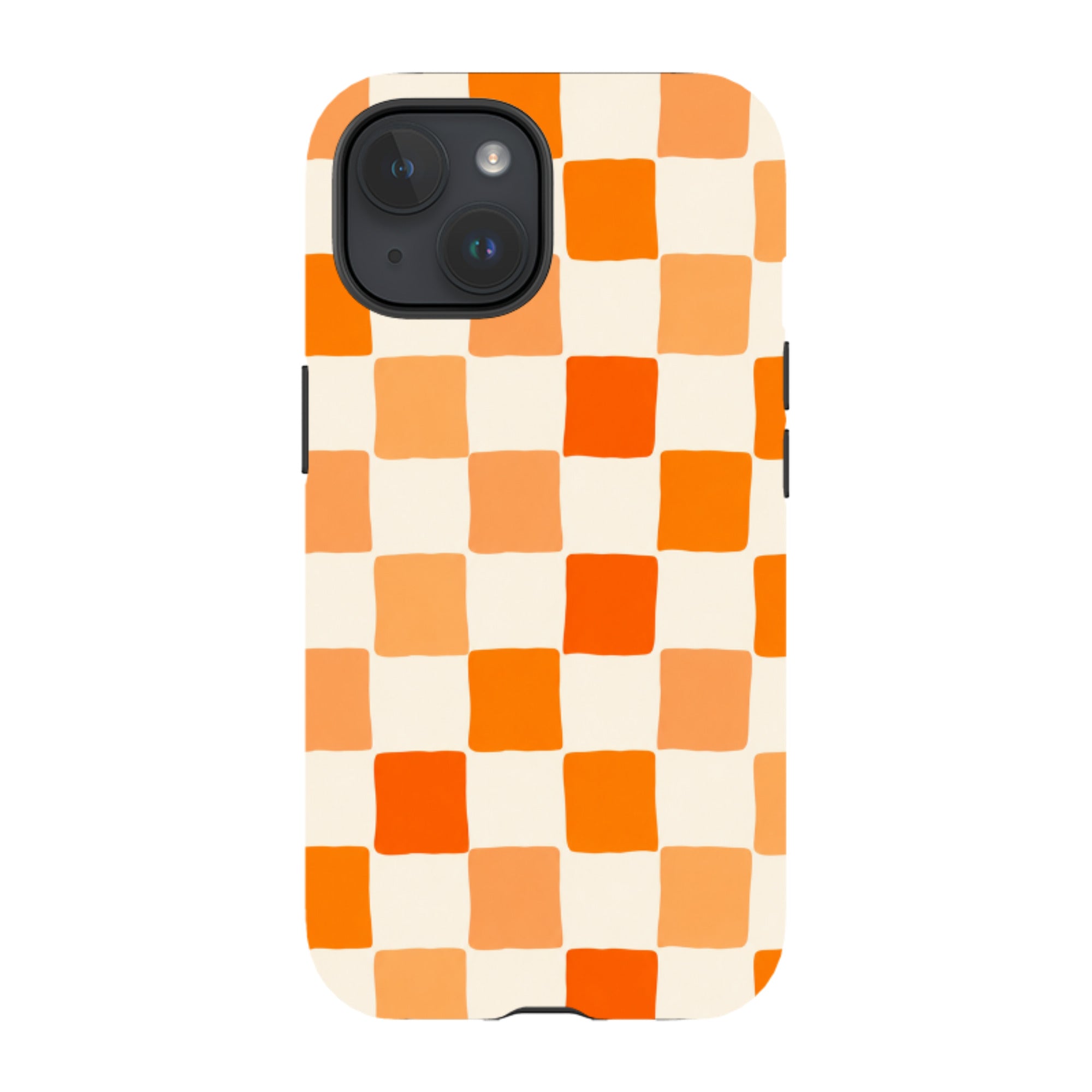 iPhone Tough Case - Orange Checkerboard