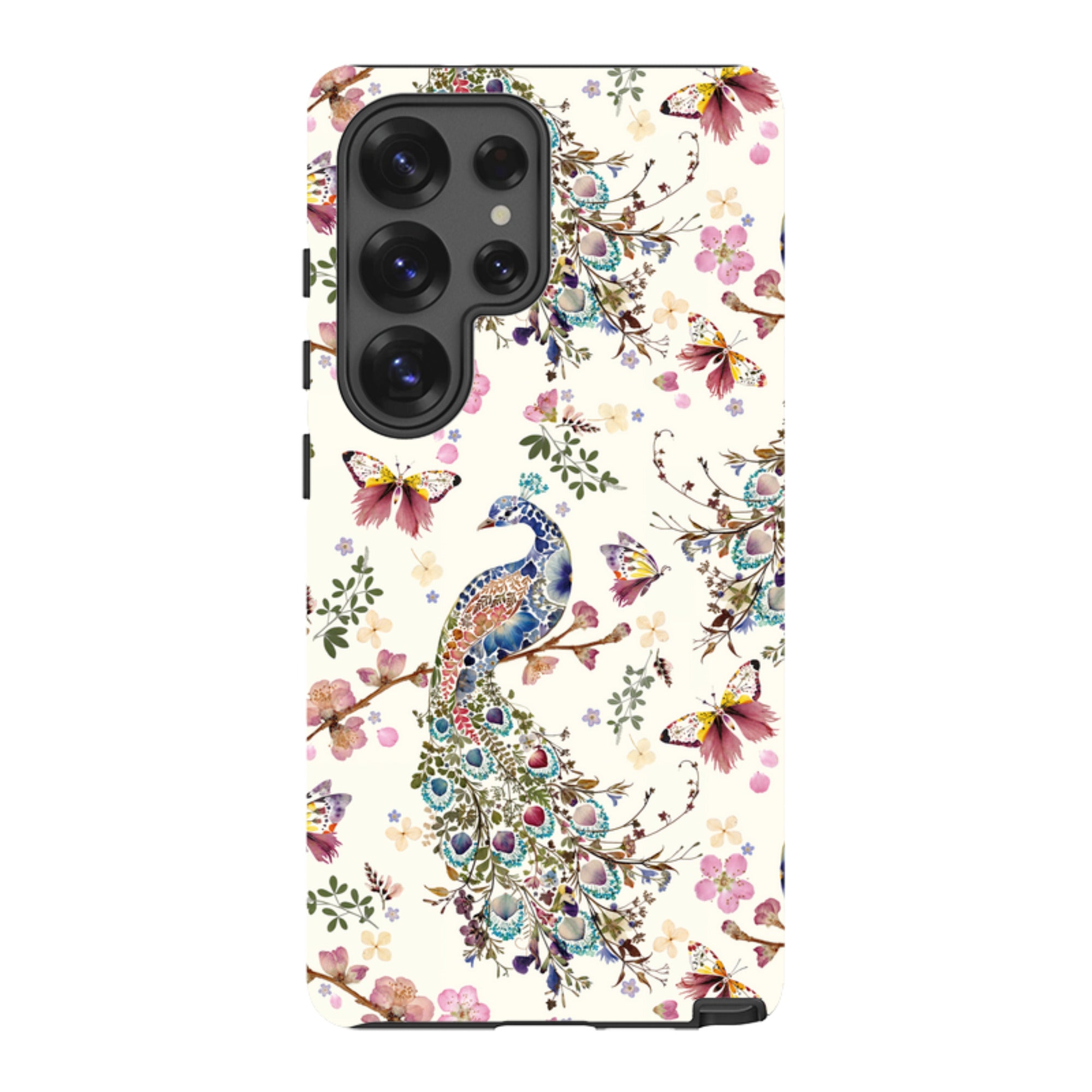 Samsung Tough Case - Peacock and Cherry Blossoms By Helen Ahpornsiri