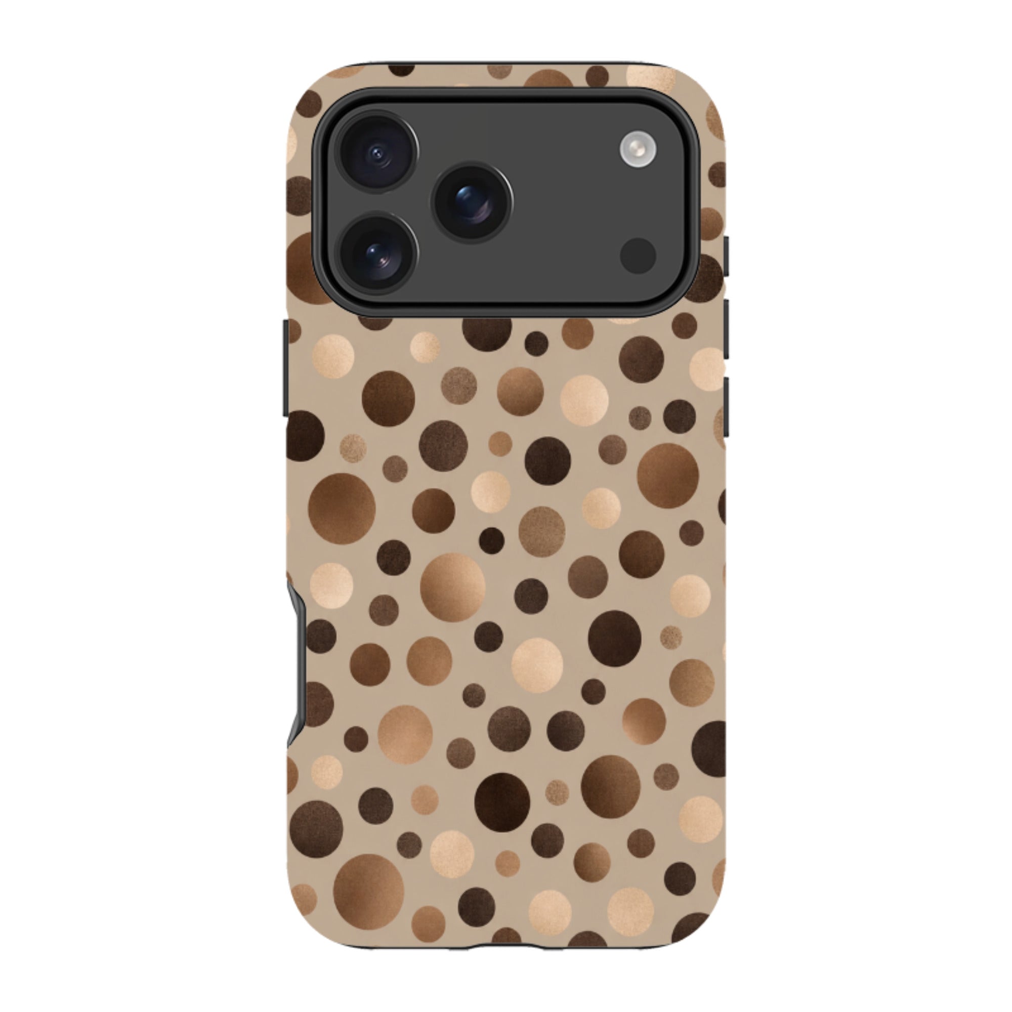 iPhone Tough Case - Rose Gold Polka Dot