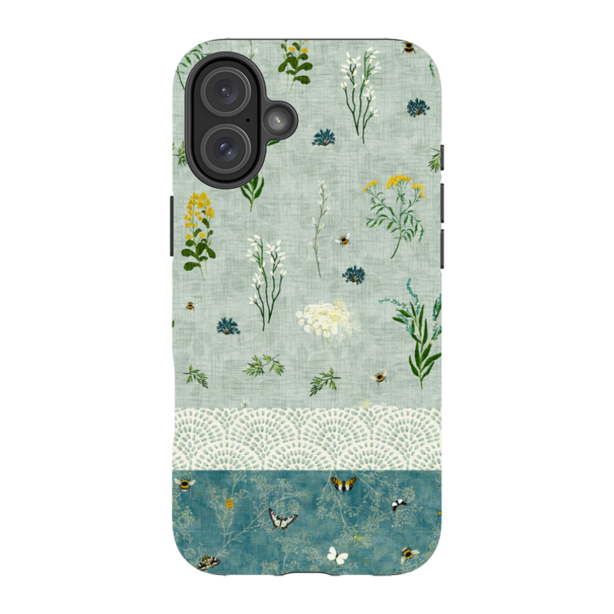 iPhone MagSafe Tough Case - Song Bird Florals and Bees 2 By Katherine Quinn