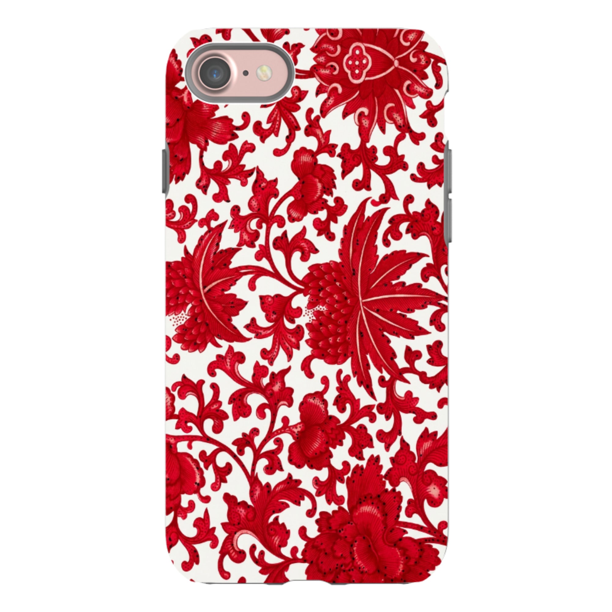 iPhone Tough Case - Red Chinoiserie Floral