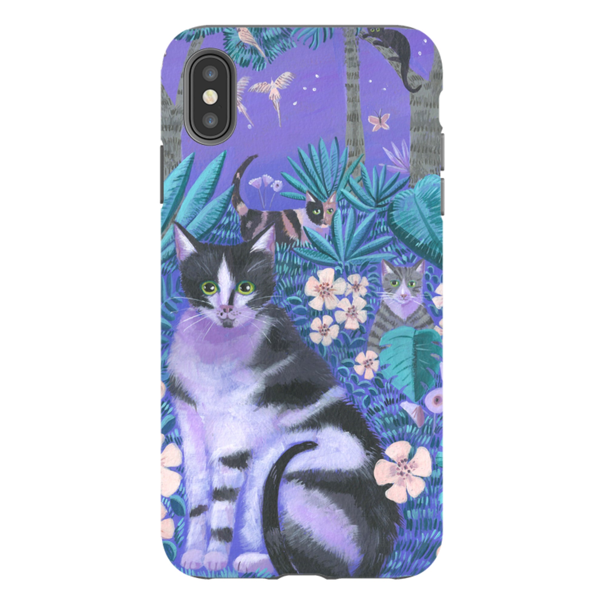 iPhone Tough Case - Night Cats 2 By Mary Stubberfield