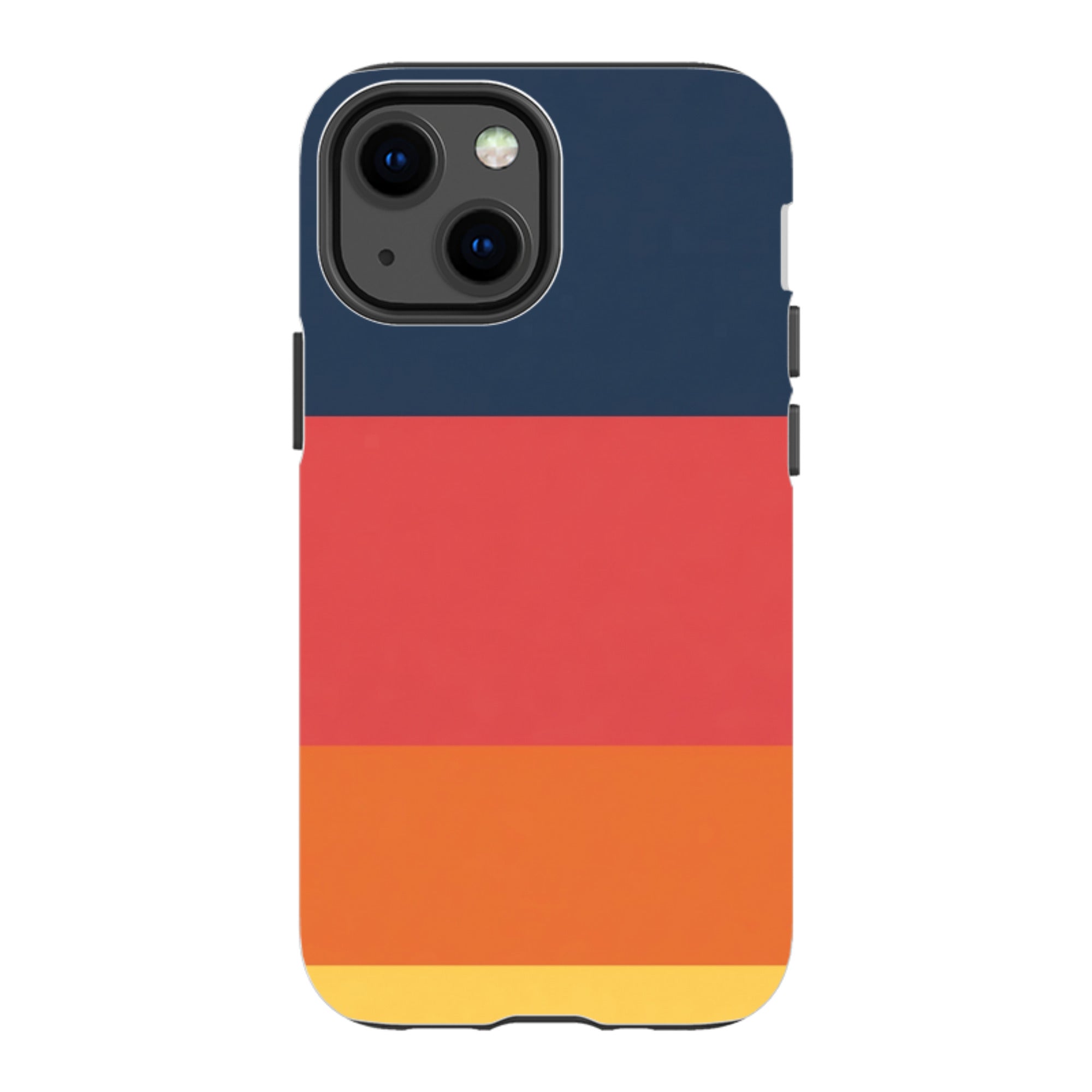 iPhone Tough Case - Navy Blue & Orange Gingham