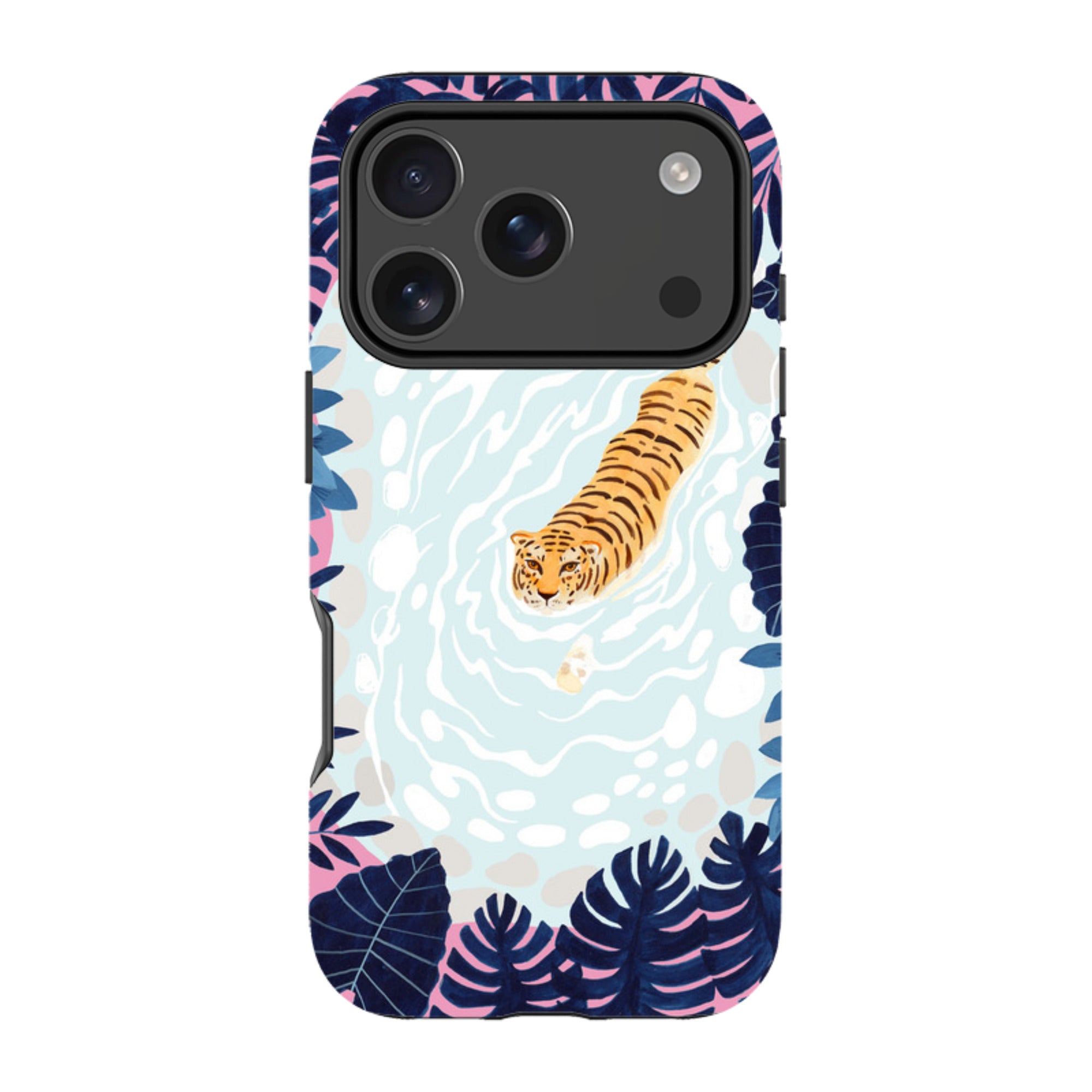 iPhone Tough Case - Swimming Tiger By Bex Parkin