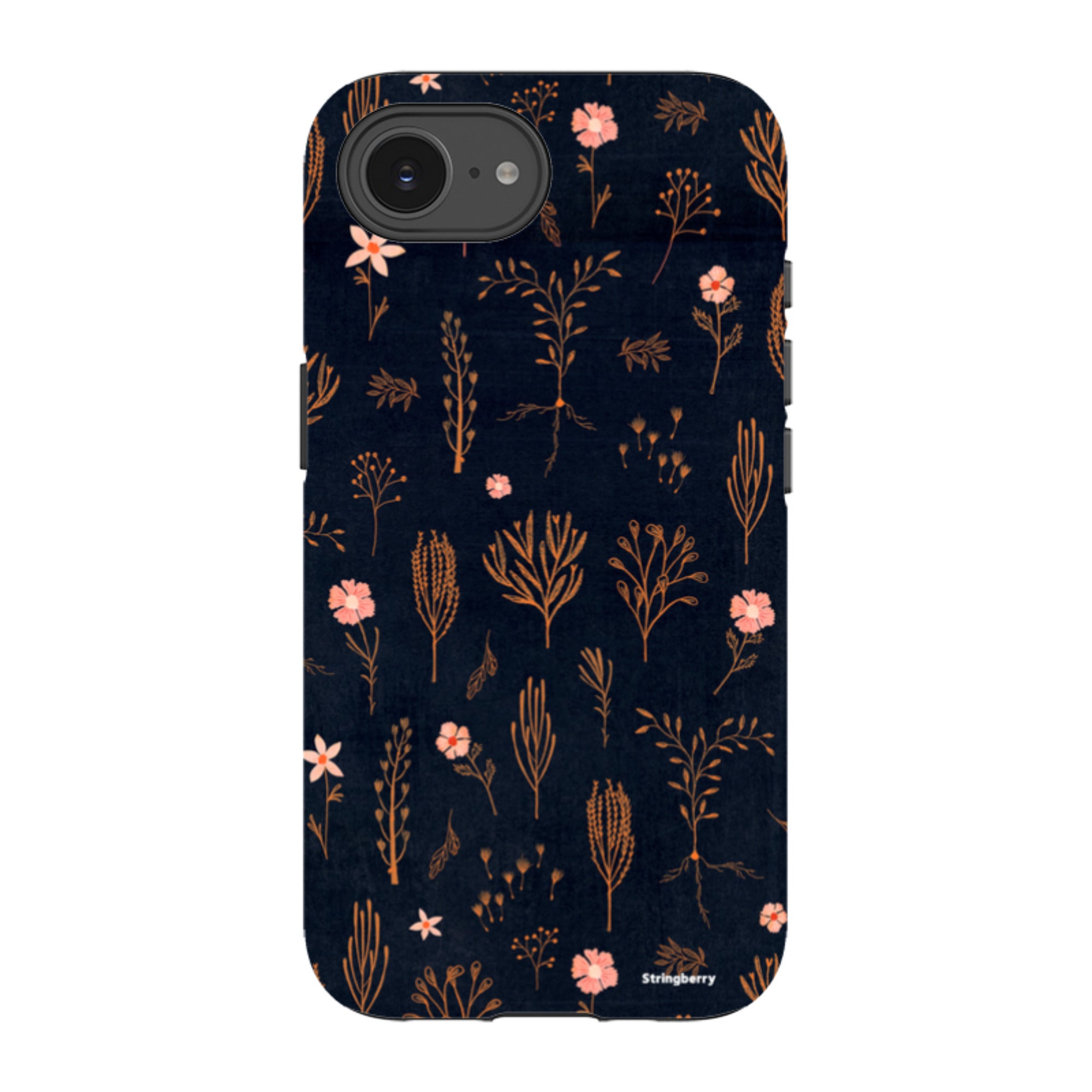iPhone Tough Case - Floral Light Orange And Pink By Katherine Quinn