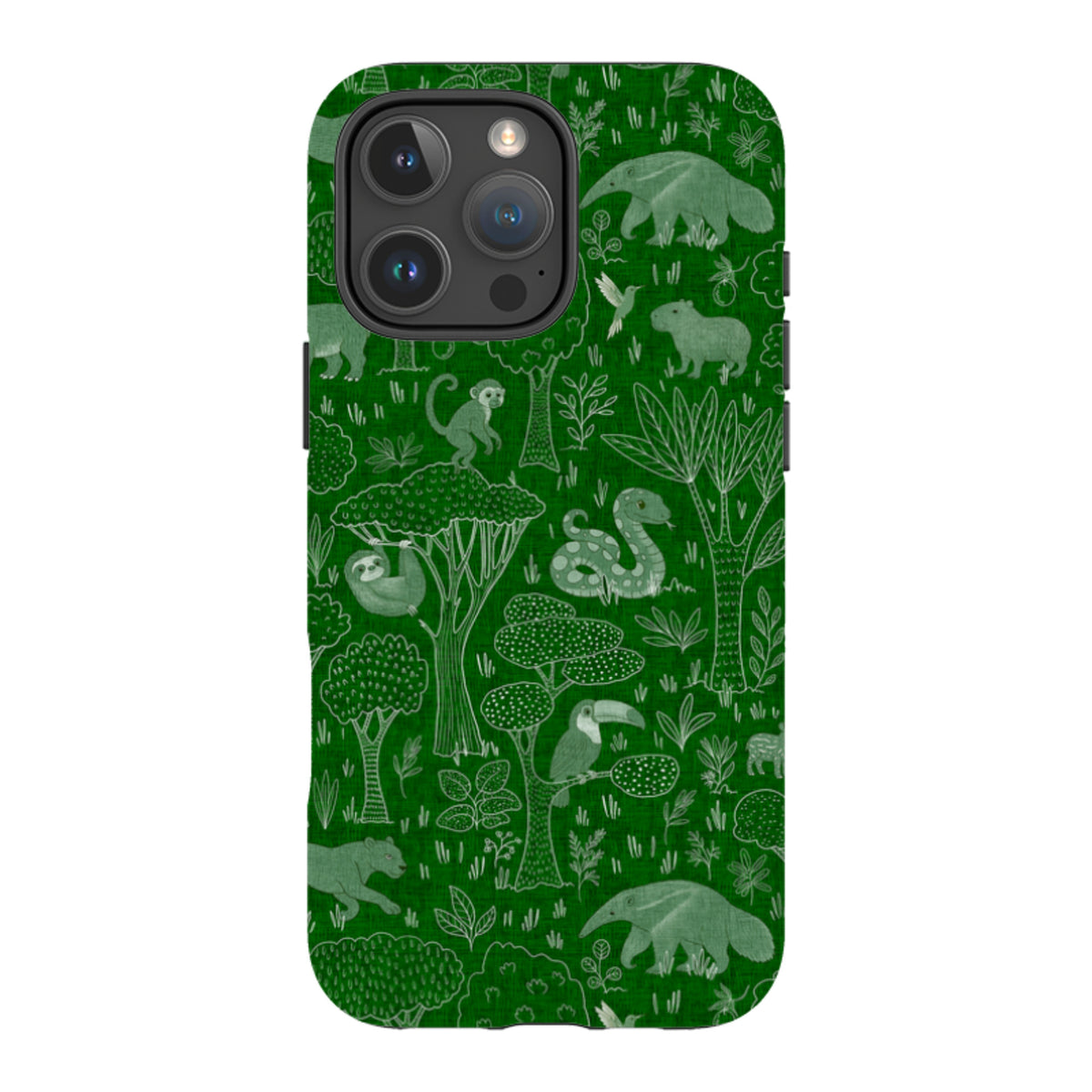 iPhone Tough Case - Tropical Jungle Animals green By Katherine Quinn