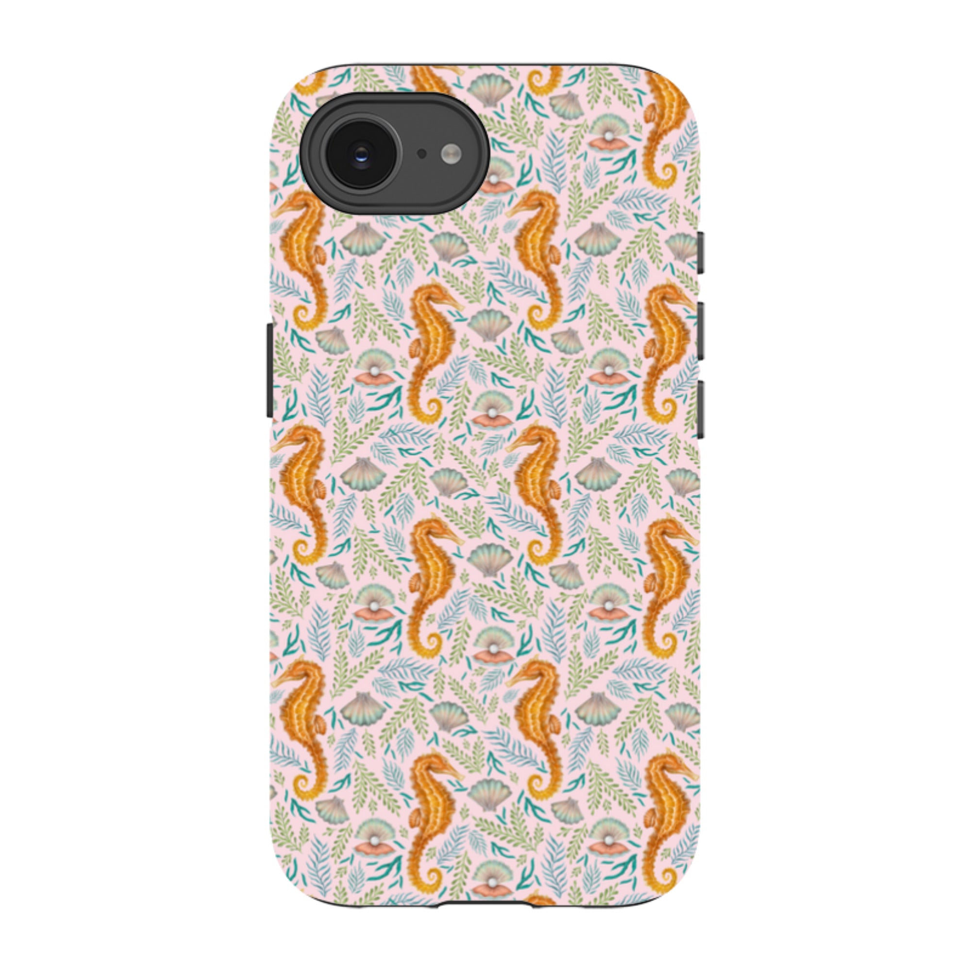 iPhone Tough Case - Seahorse Pink By Catherine Rowe
