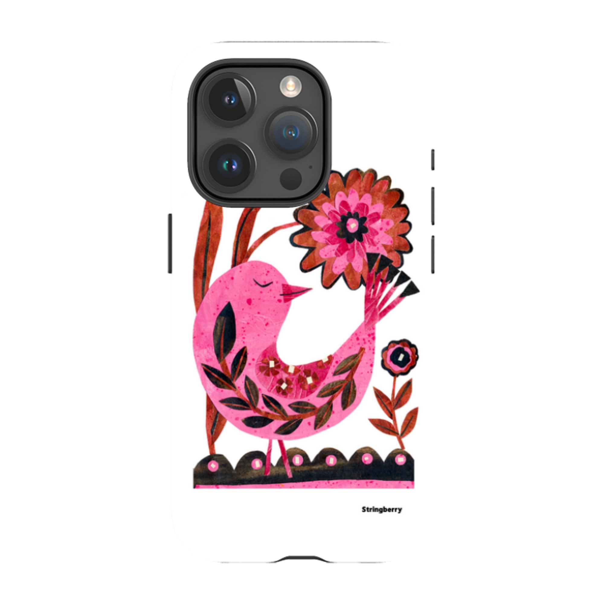 iPhone Tough Case - Folk Floral Bird By Tracey English