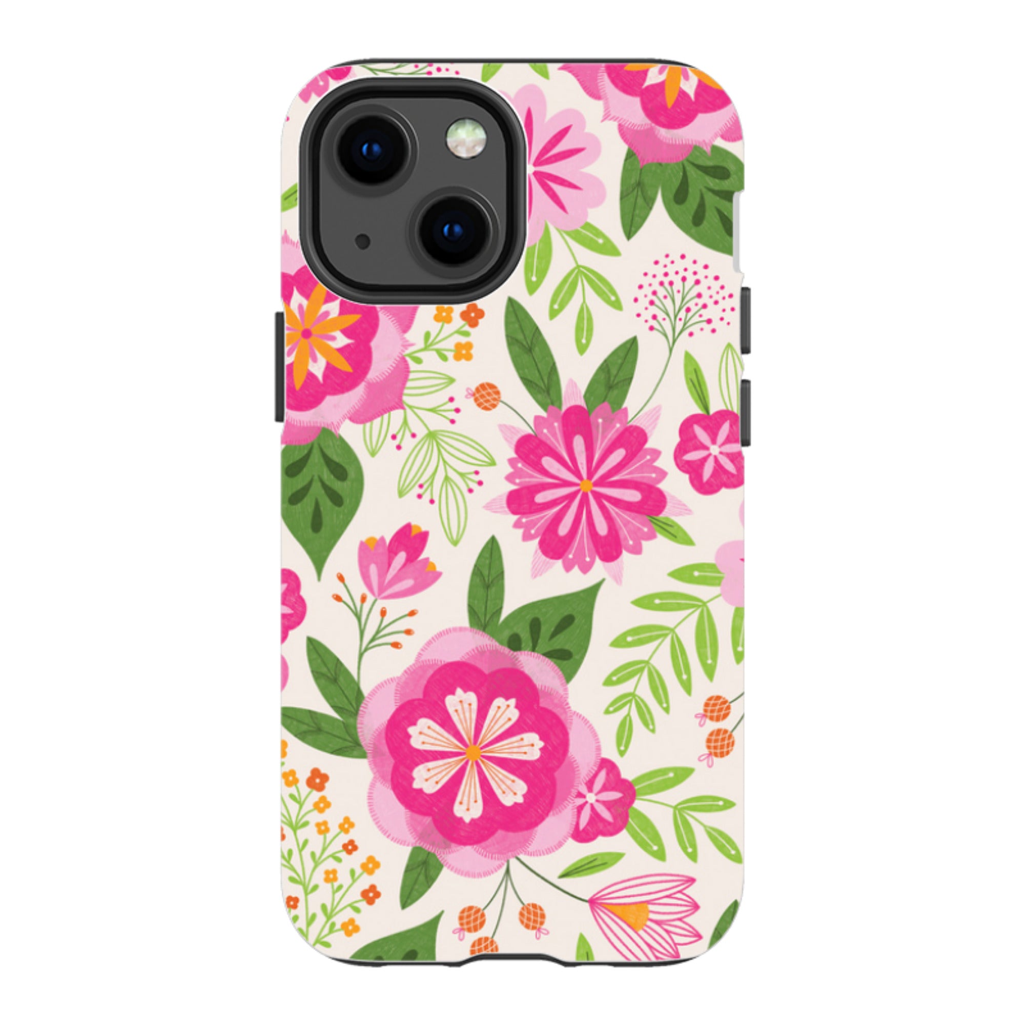 iPhone Tough Case - Big Bold Blooms Ivory By Jenny Zemanek