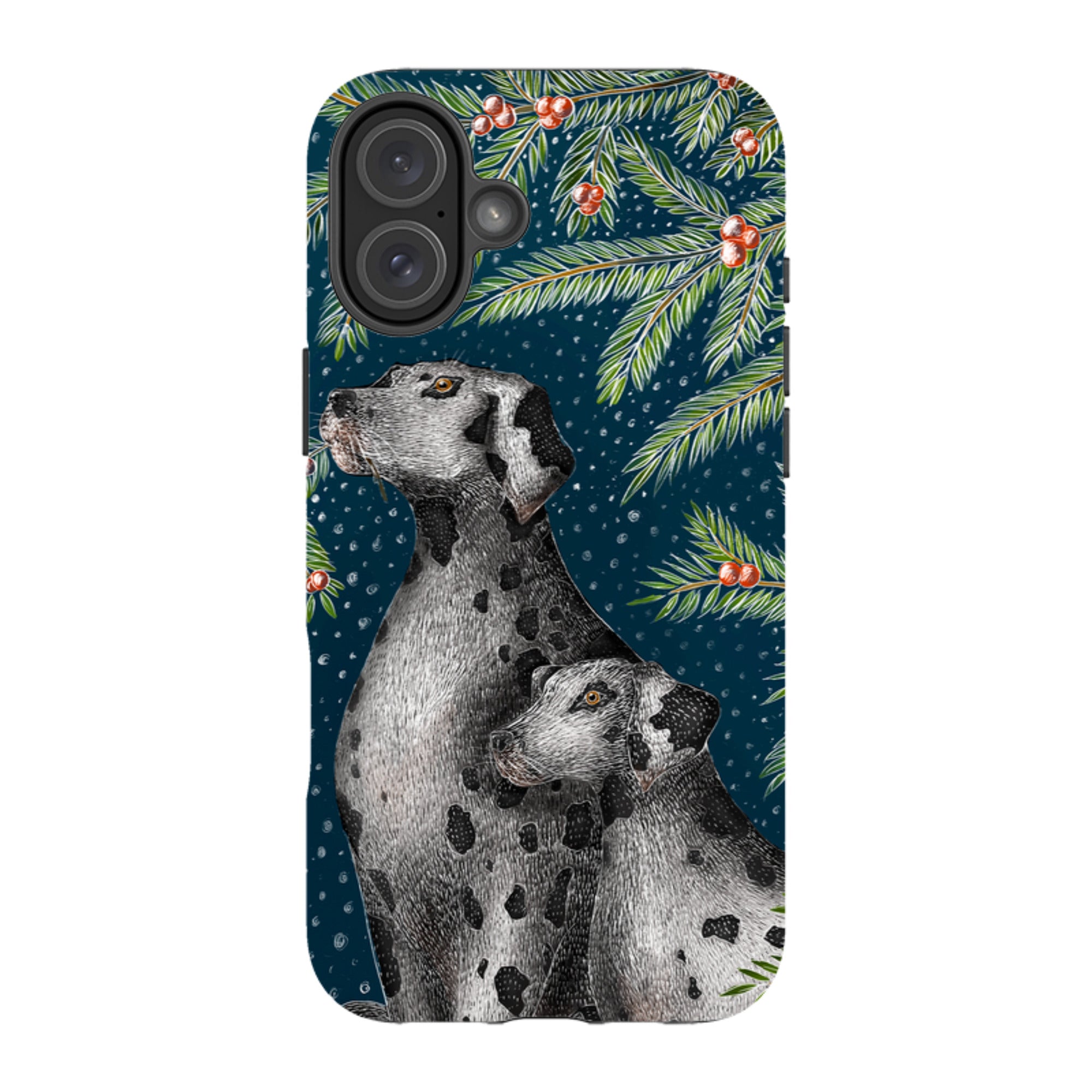 iPhone Tough Case - Christmas Dalmatians By Catherine Rowe