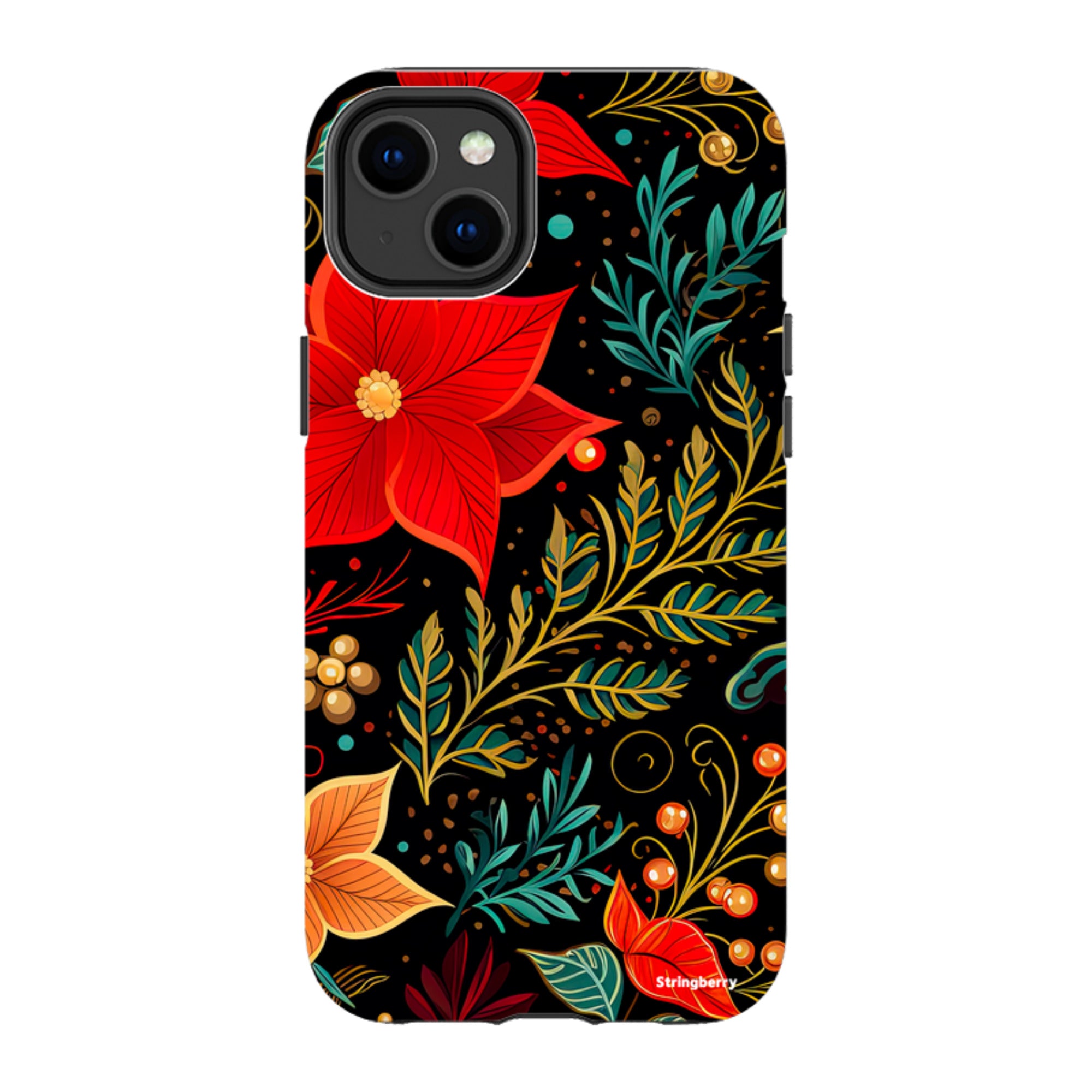 iPhone MagSafe Tough Case - Red Winter Floral II