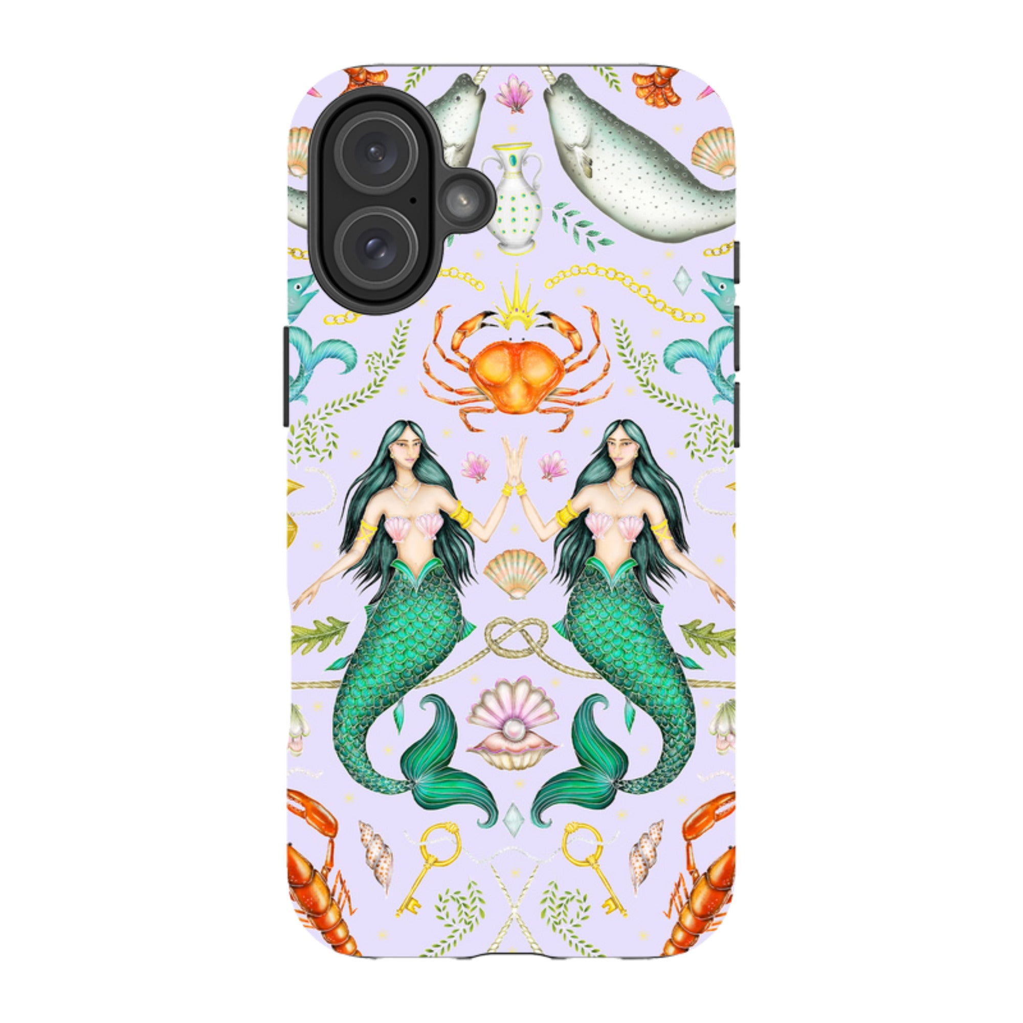 iPhone MagSafe Tough Case - Tritons Treasure Lilac By Catherine Rowe