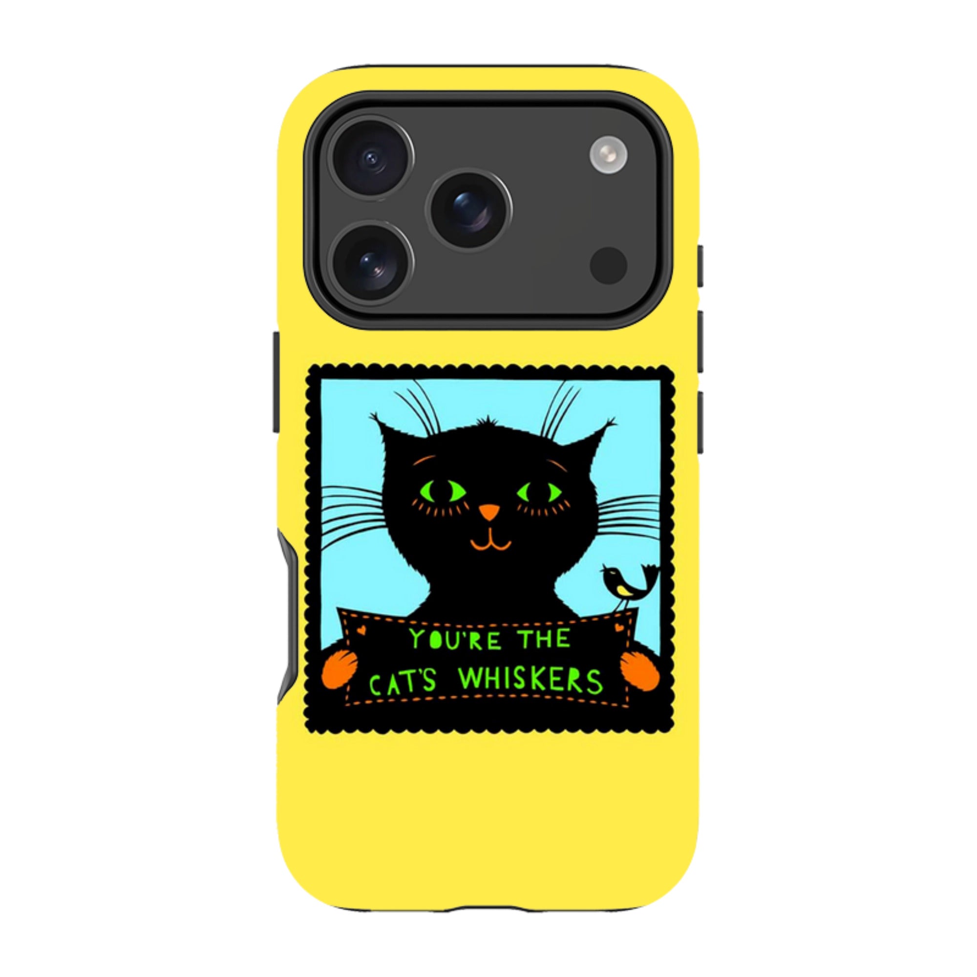 iPhone Tough Case - Cats Whiskers Yellow By Suzy Taylor