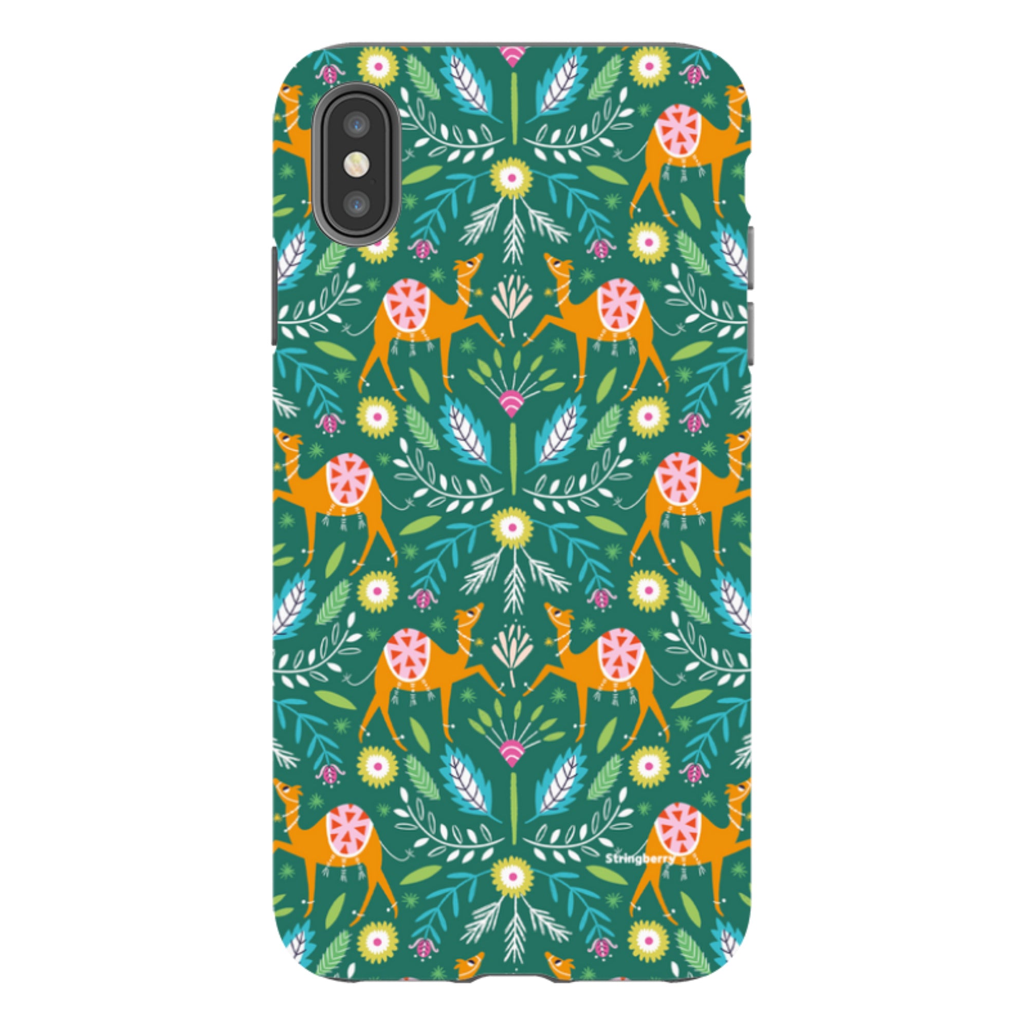 iPhone Tough Case - Camel Damask By Ali Brookes