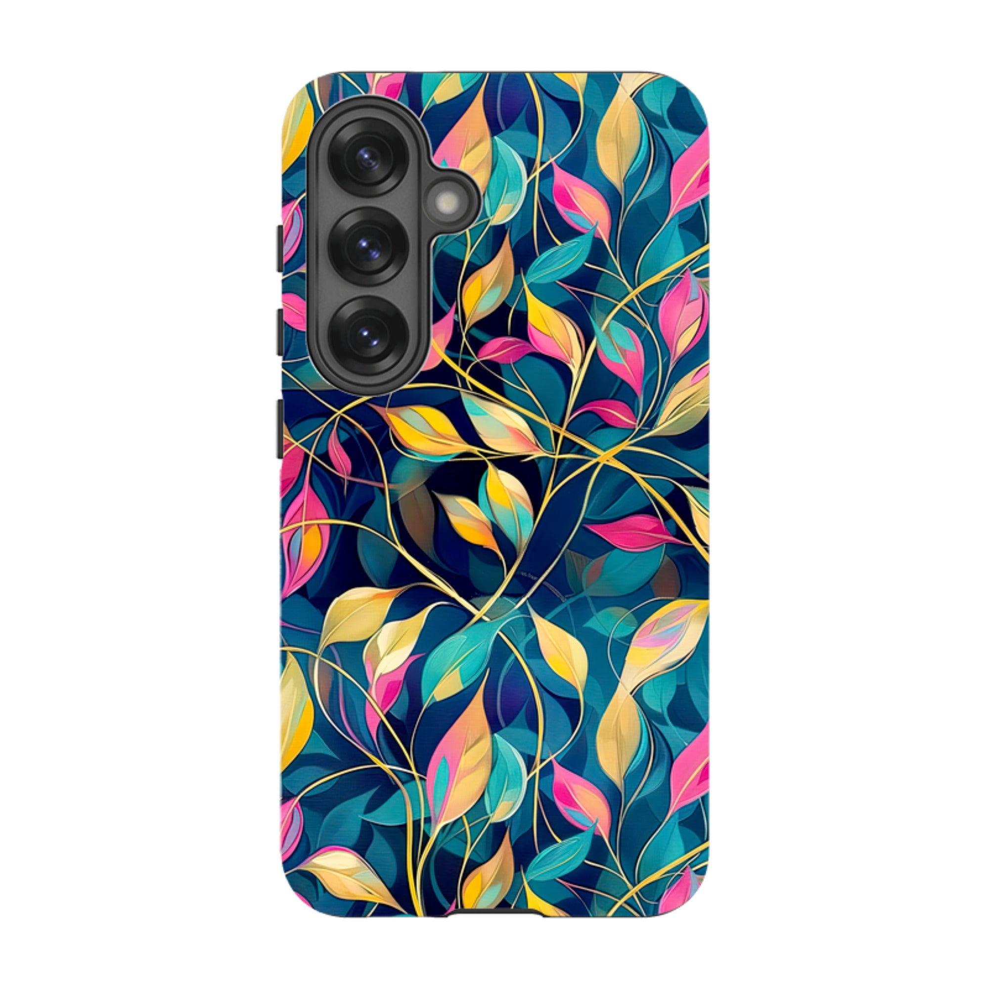 Samsung Tough Case - Pink and Teal Leaves
