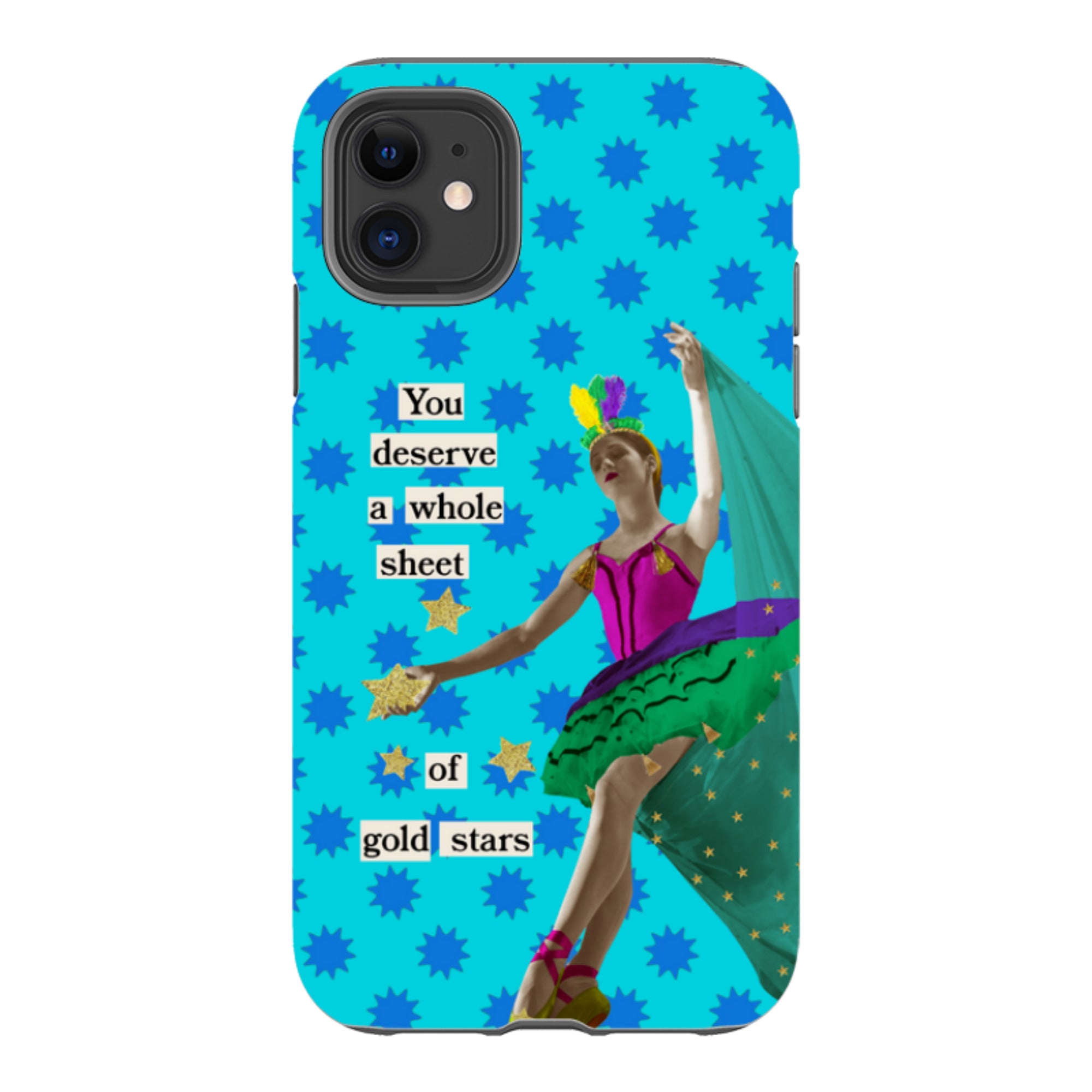 iPhone Tough Case - Gold Stars By Clare Jordan