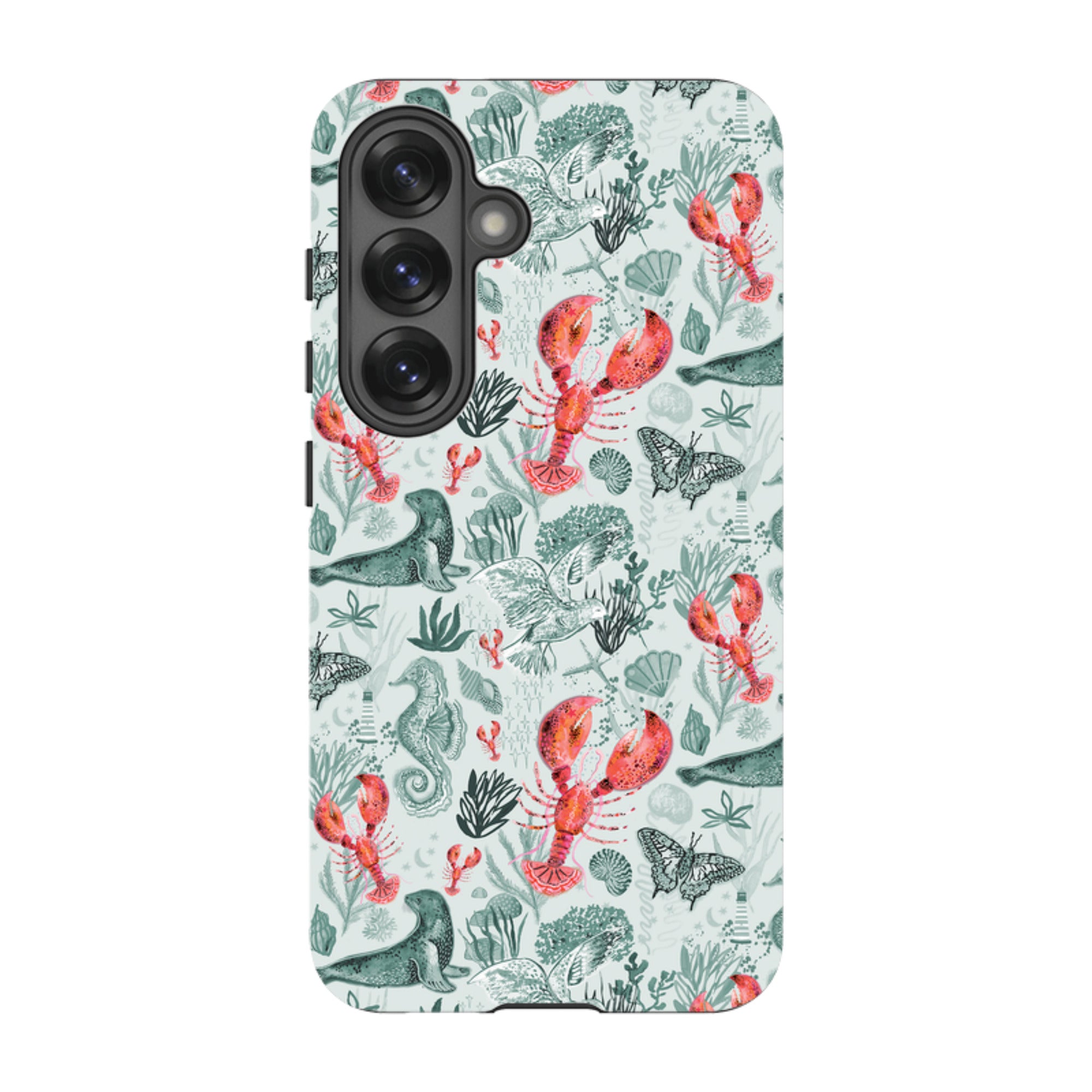 Samsung Tough  Case - Teal Seals and Lovely Lobsters By Emma Frances Grant