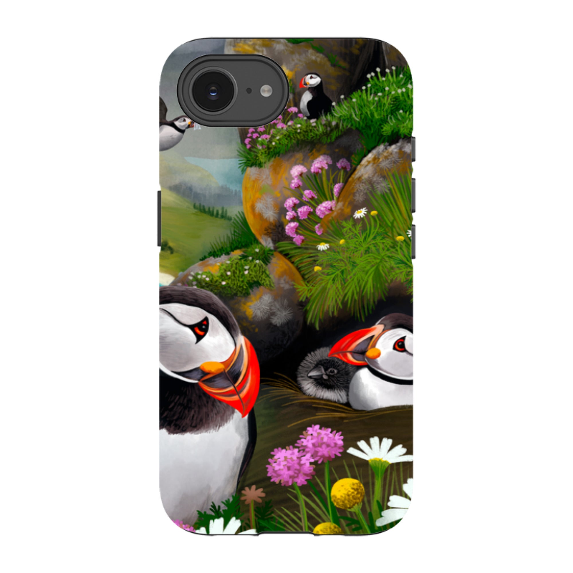 iPhone Tough Case - Puffin Family By Anna Stead