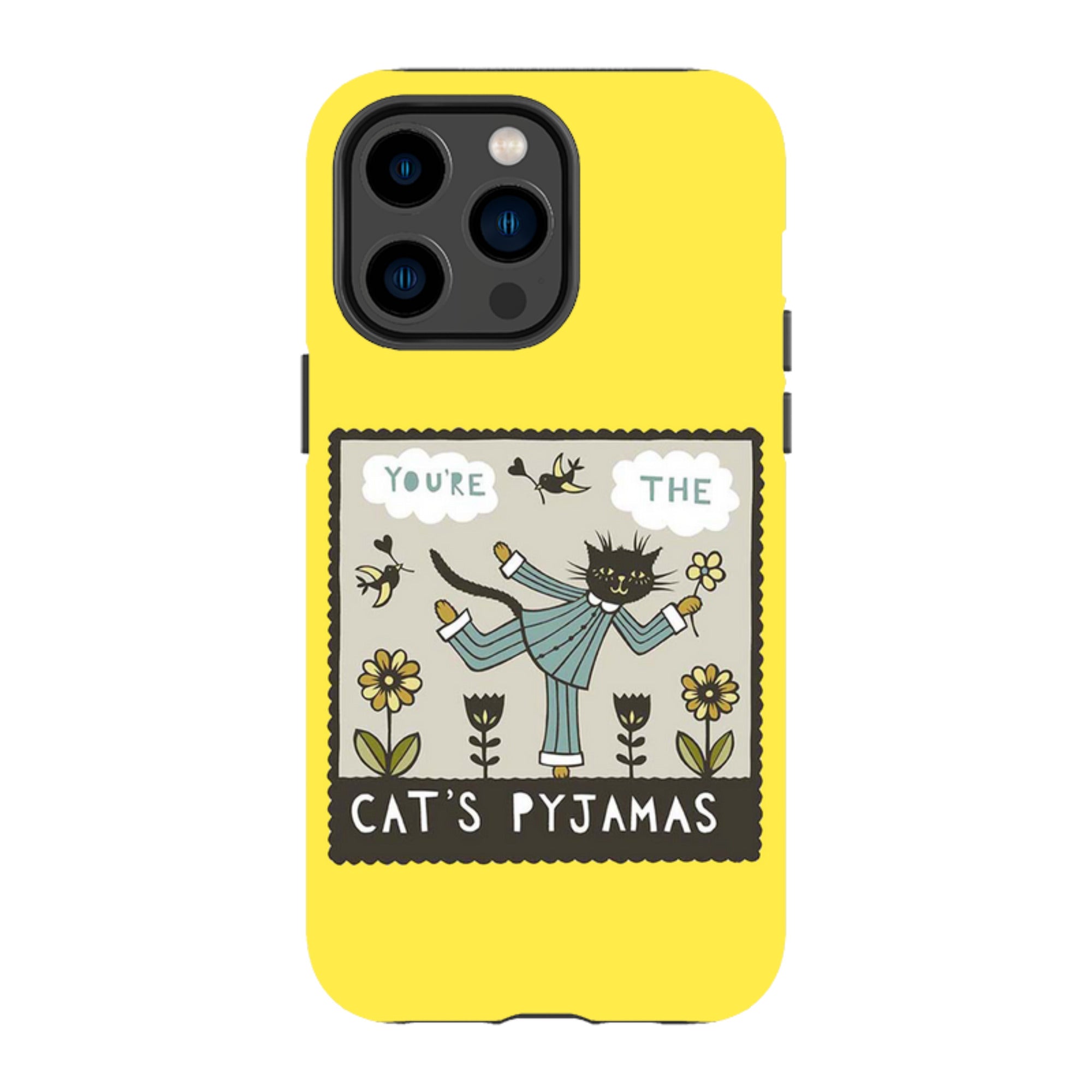 iPhone Tough Case - Cats Pyjamas Yellow By Suzy Taylor