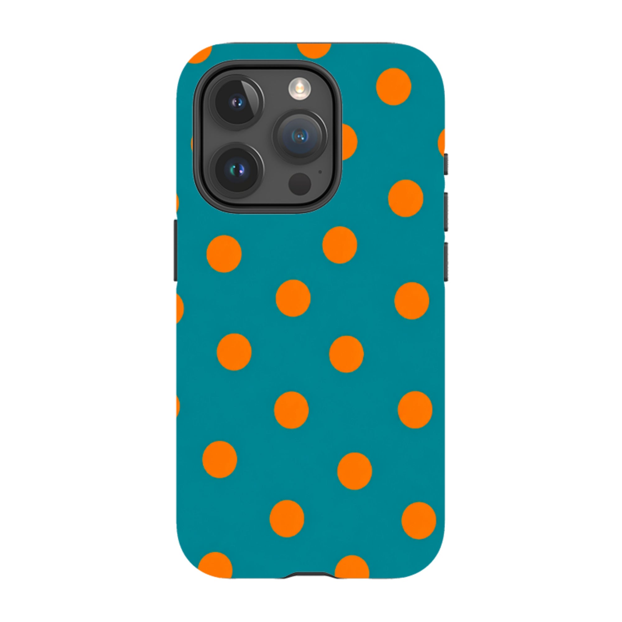 iPhone MagSafe Tough Case - Teal & Orange Polka Dot