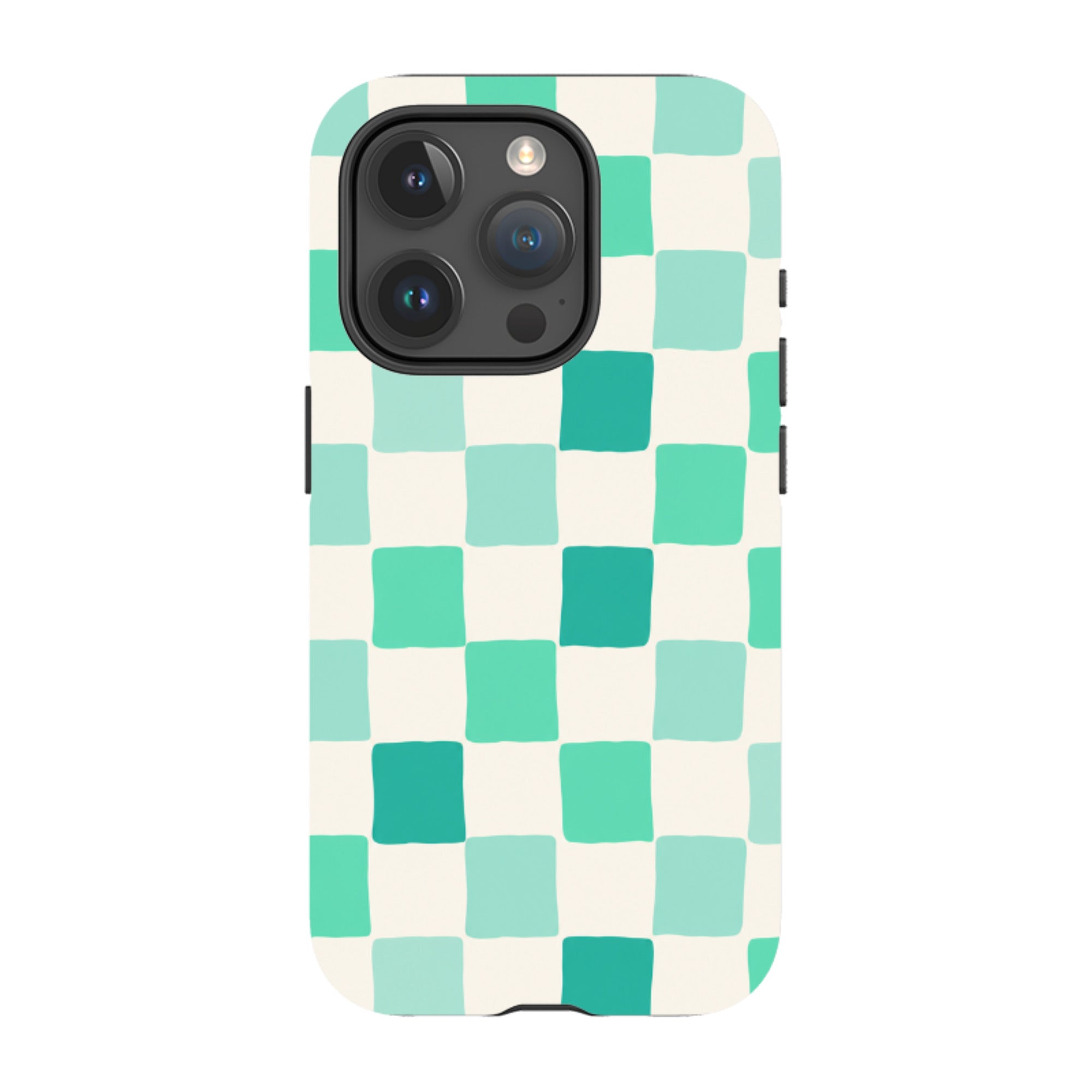 iPhone MagSafe Tough Case - Mint Green Checkerboard
