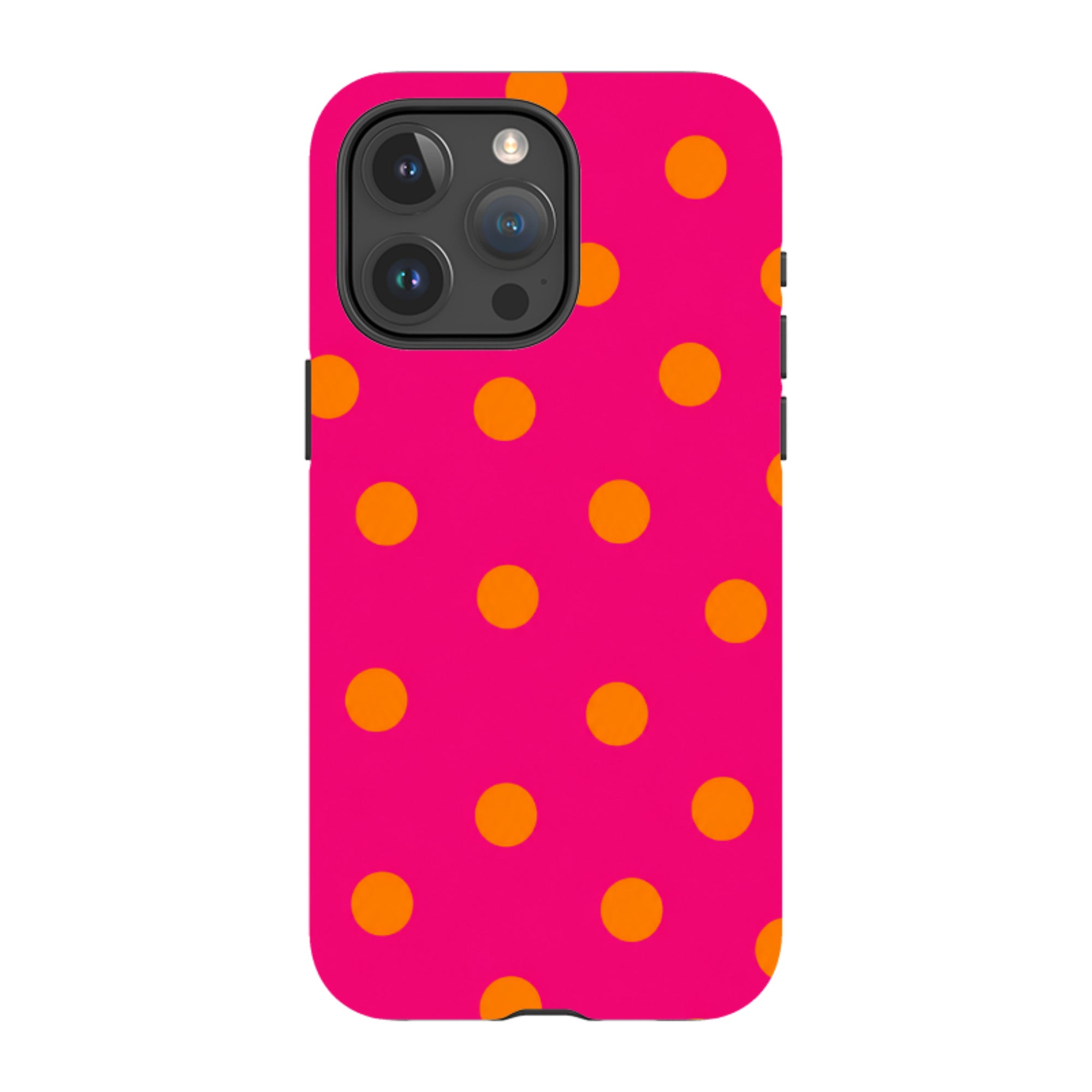 iPhone MagSafe Tough Case - Hot Pink & Orange Polka Dot
