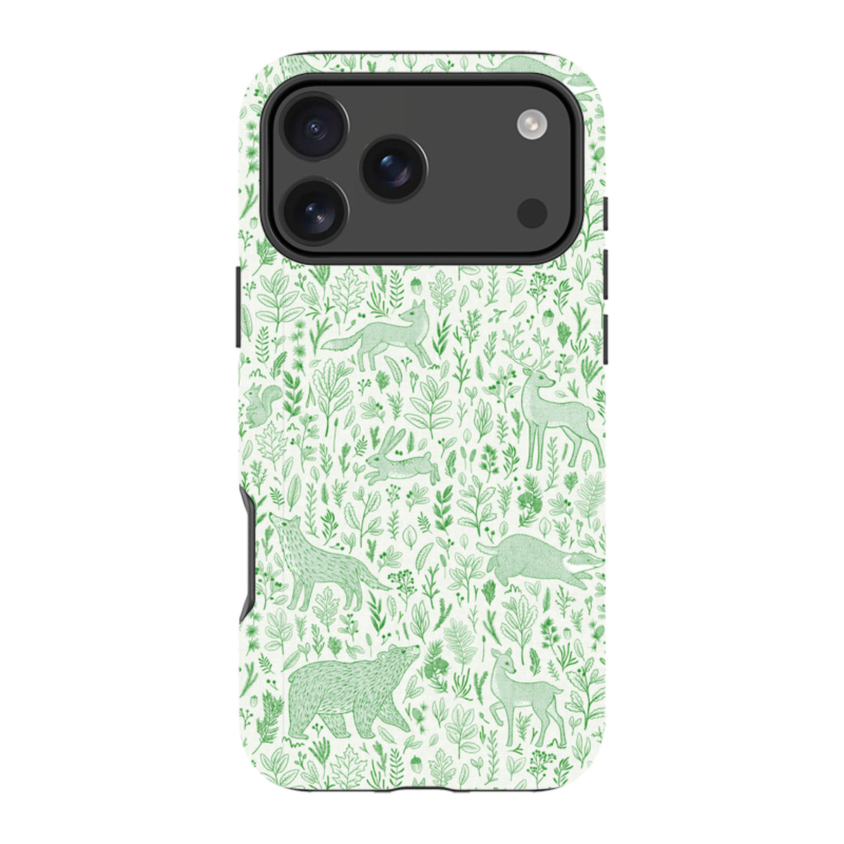 iPhone Tough Case - Forest animals green By Katherine Quinn