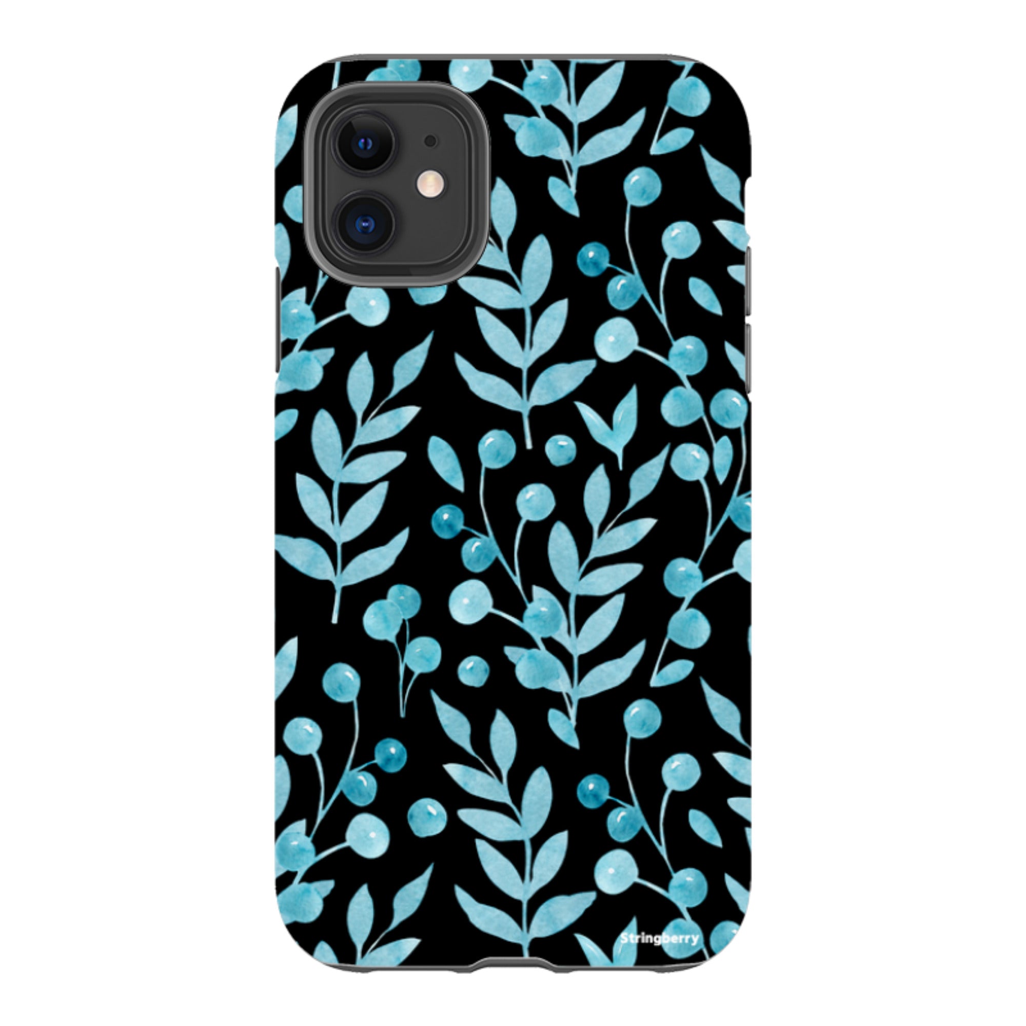 iPhone Tough Case - Blue Xmas Florals