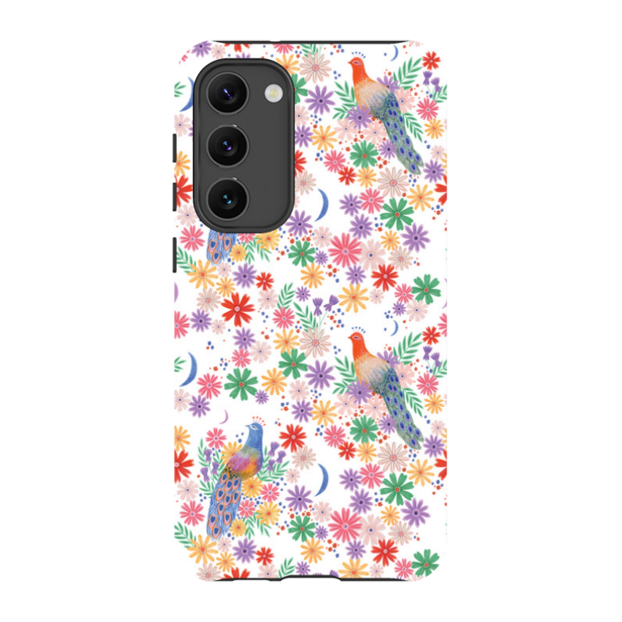 Samsung Tough Case - Peacock Pattern White By Lee Foster Wilson