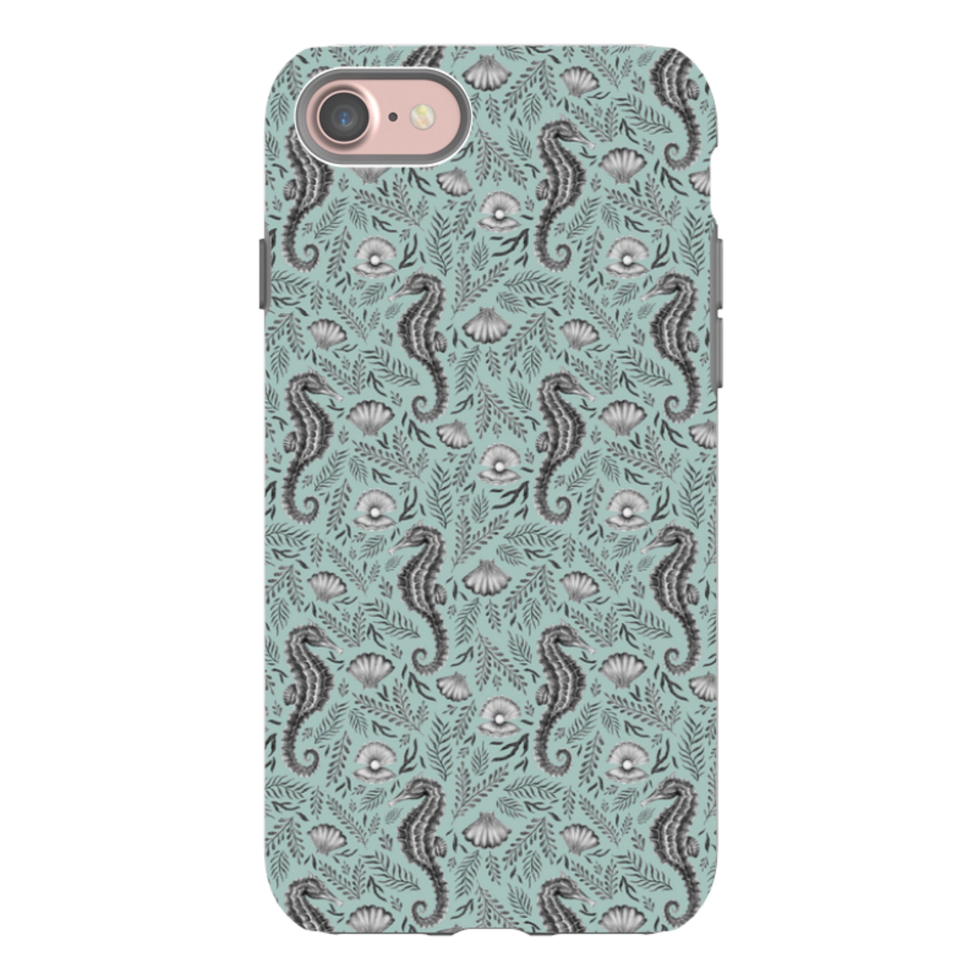 iPhone Tough Case - Seahorse Seafoam By Catherine Rowe