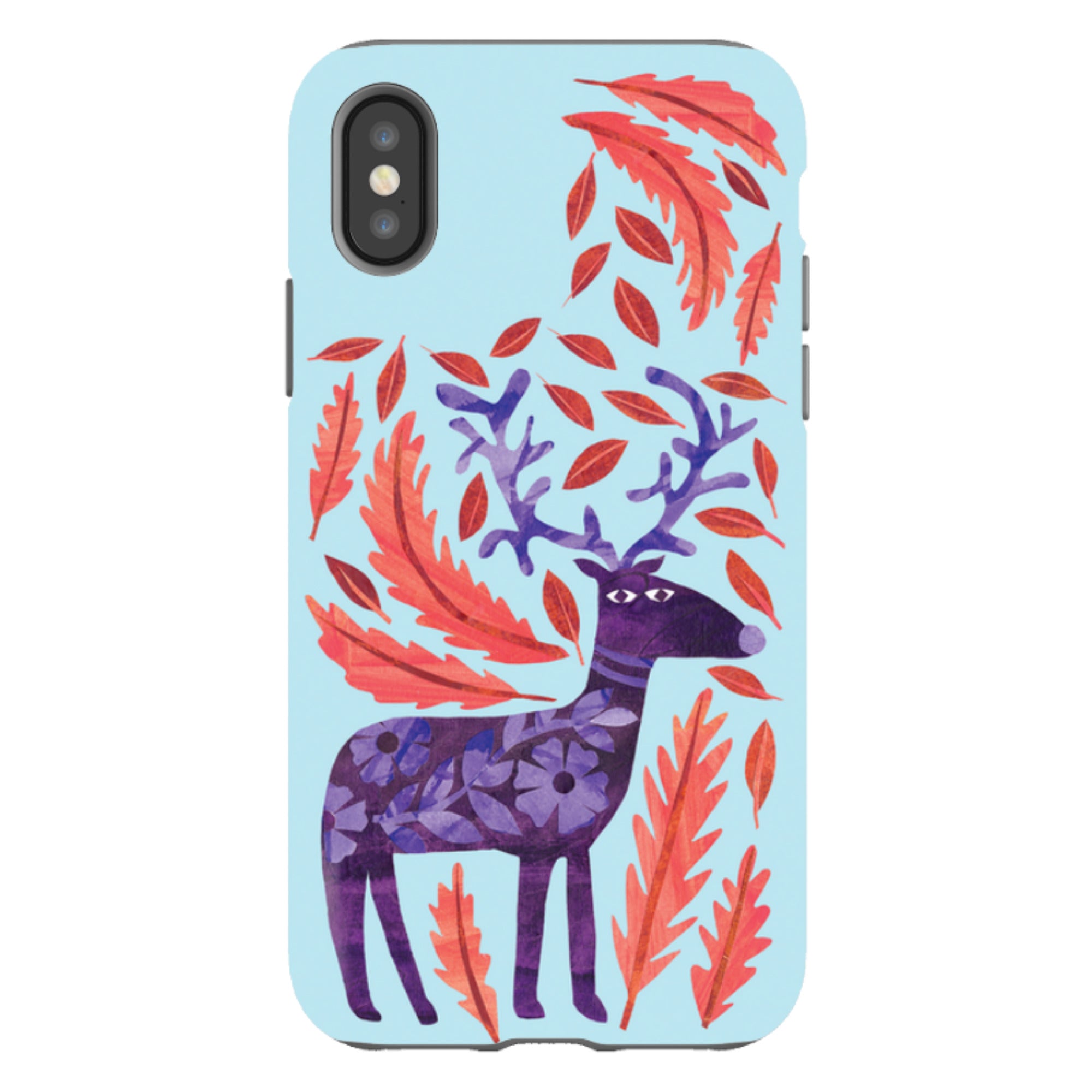 iPhone Tough Case - Purple Reindeer By Tracey English