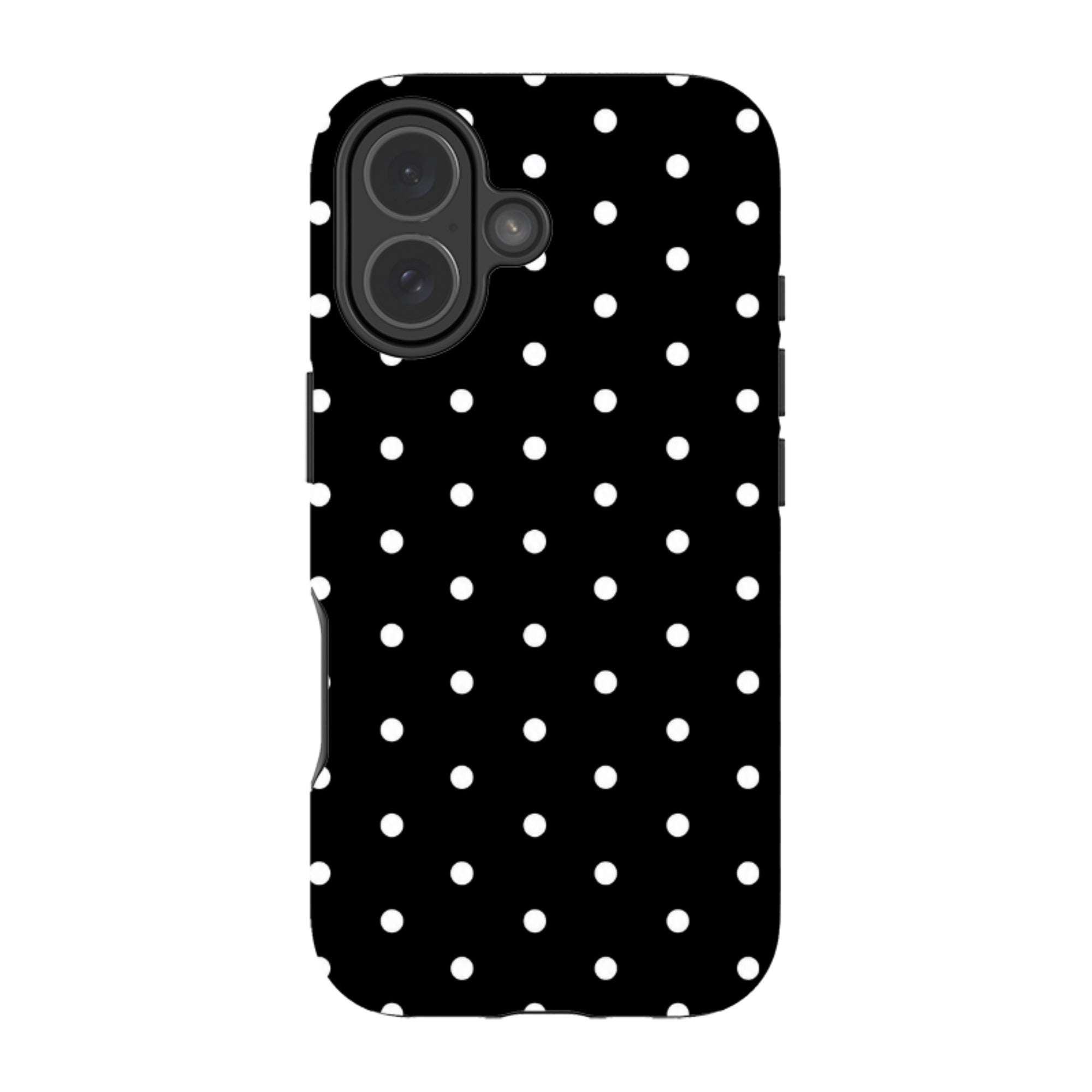 iPhone MagSafe Tough Case - Black & White Polka Dot