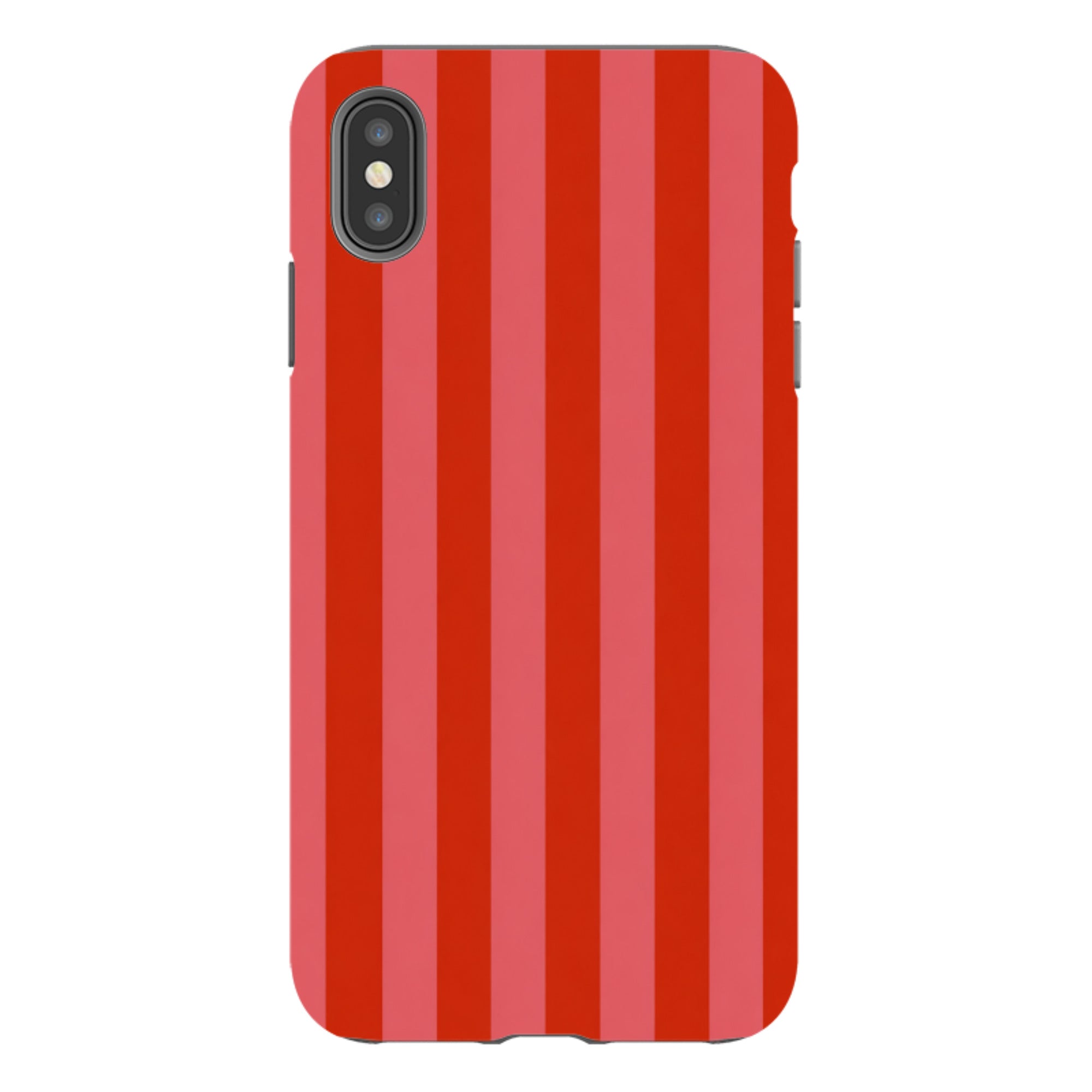 iPhone Tough Case - Cherry Red & Pink Stripe