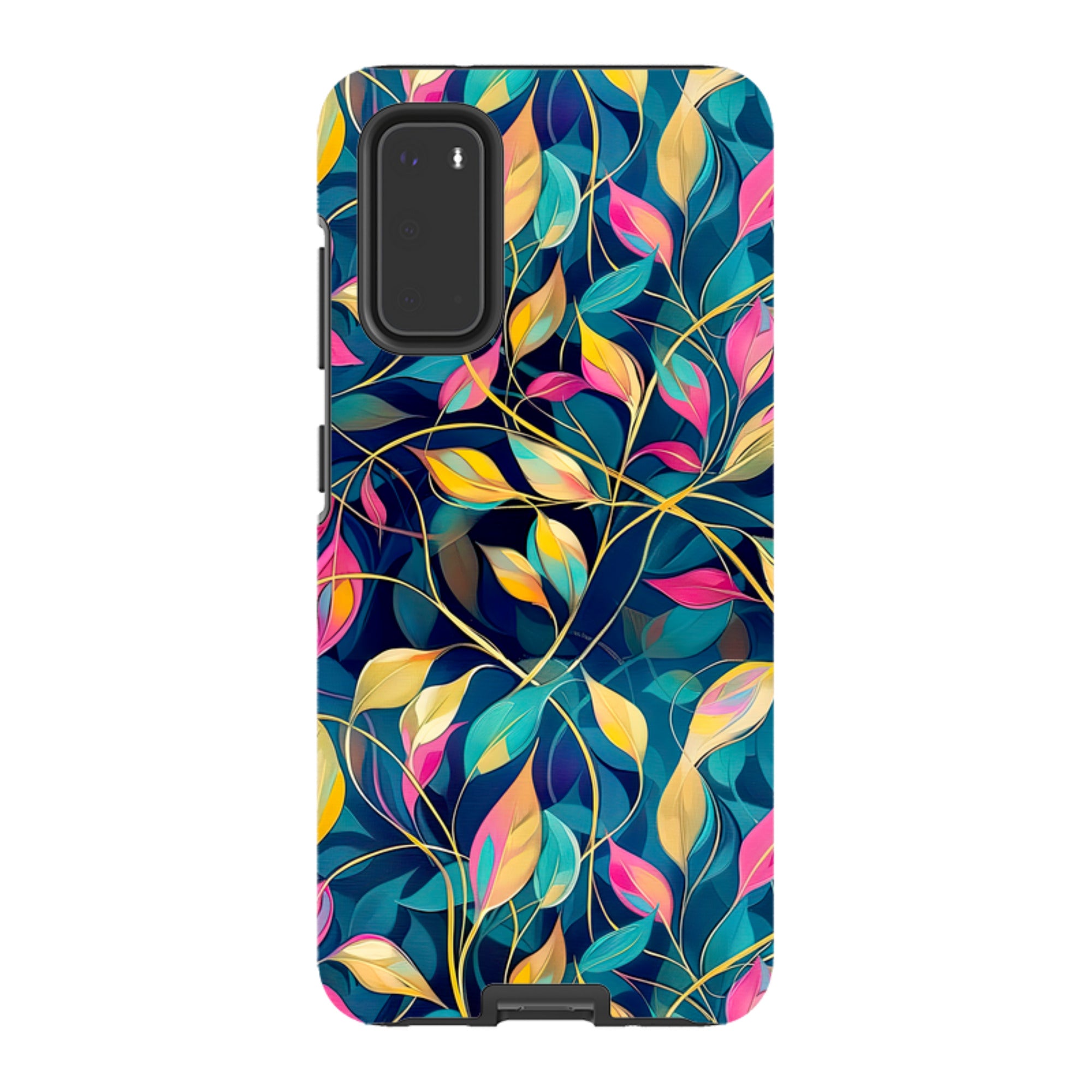 Samsung Tough Case - Pink and Teal Leaves